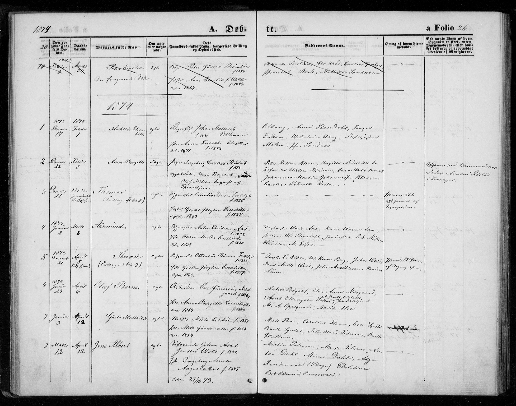 Ministerialprotokoller, klokkerbøker og fødselsregistre - Nord-Trøndelag, SAT/A-1458/720/L0186: Parish register (official) no. 720A03, 1864-1874, p. 26