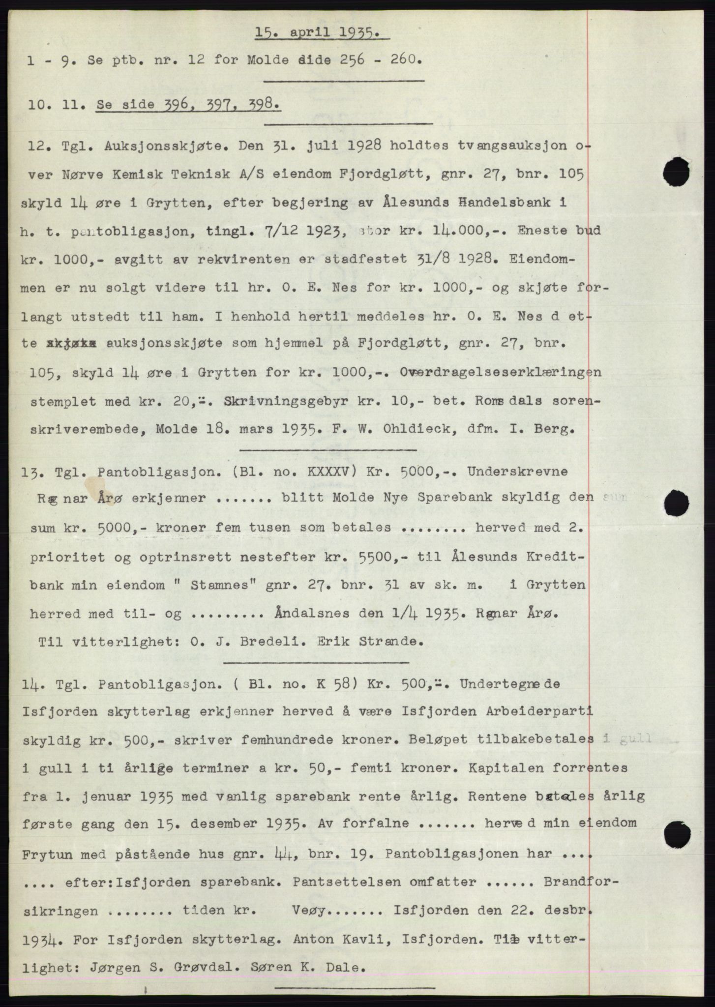 Romsdal sorenskriveri, AV/SAT-A-4149/1/2/2C/L0066: Mortgage book no. 60, 1934-1935, Deed date: 15.04.1935