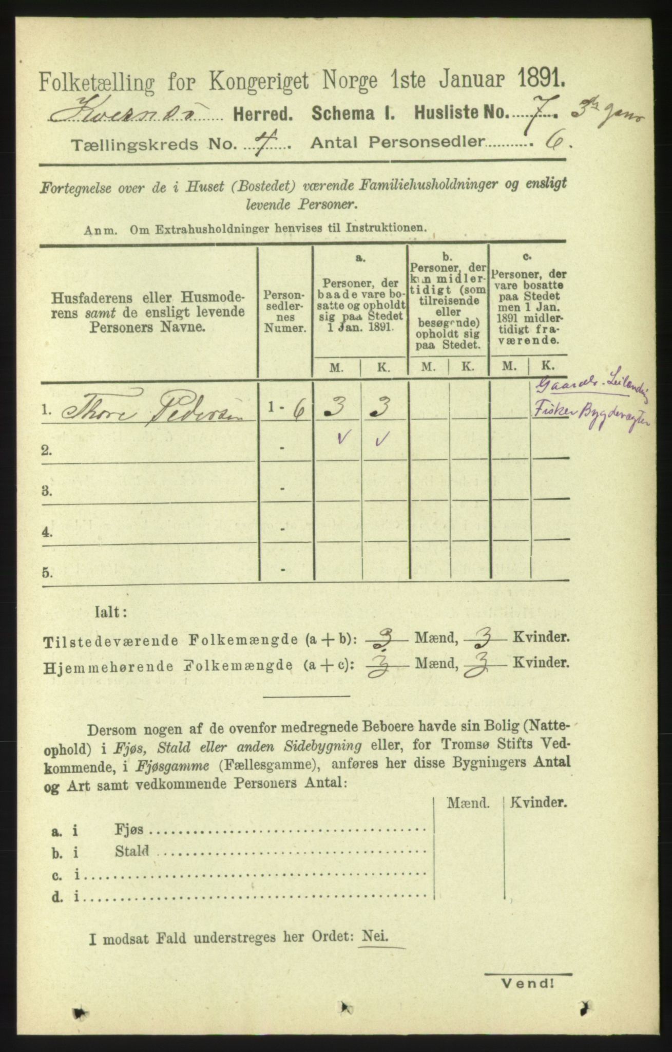 RA, 1891 census for 1553 Kvernes, 1891, p. 1670