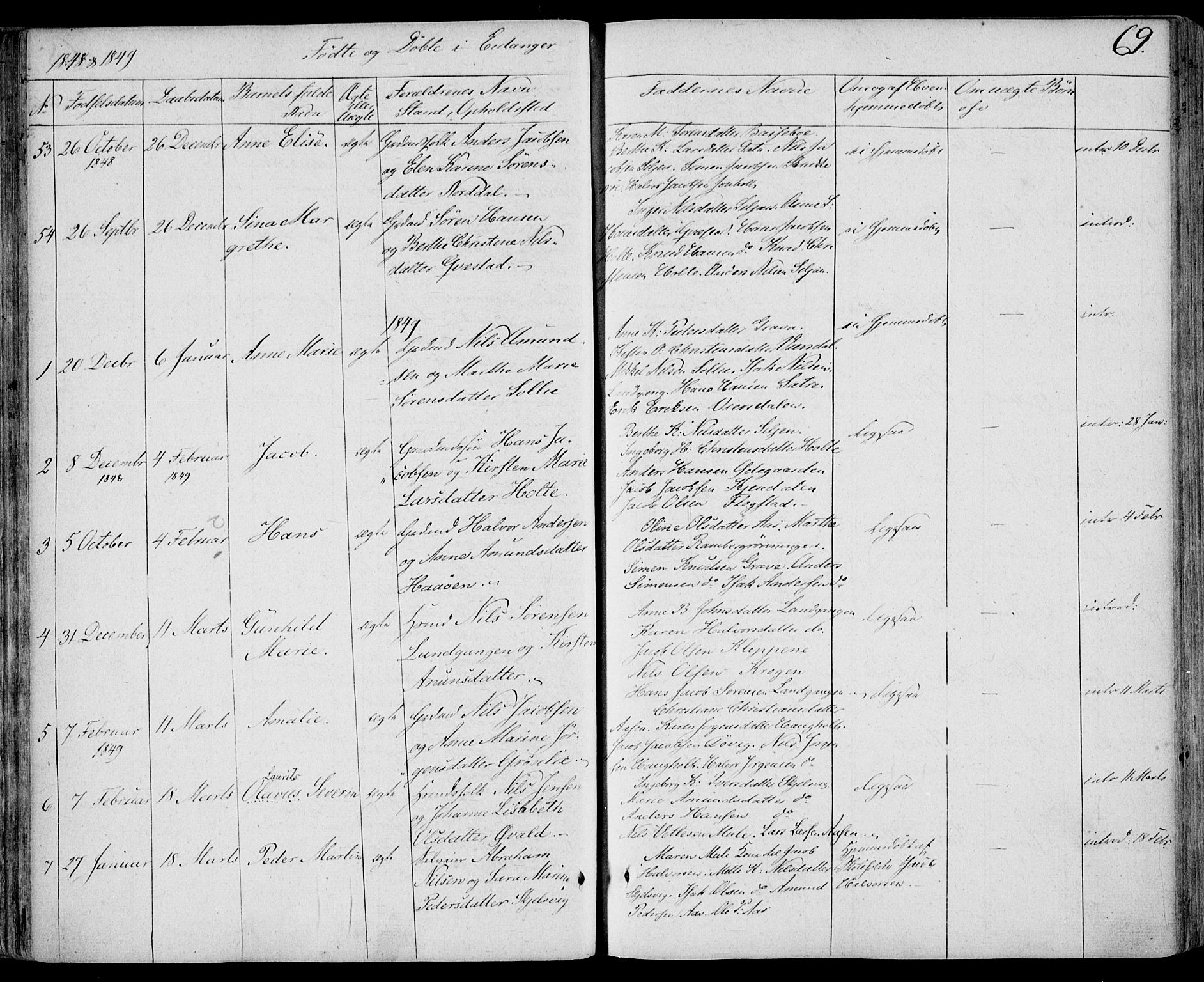 Eidanger kirkebøker, SAKO/A-261/F/Fa/L0008: Parish register (official) no. 8, 1831-1858, p. 69