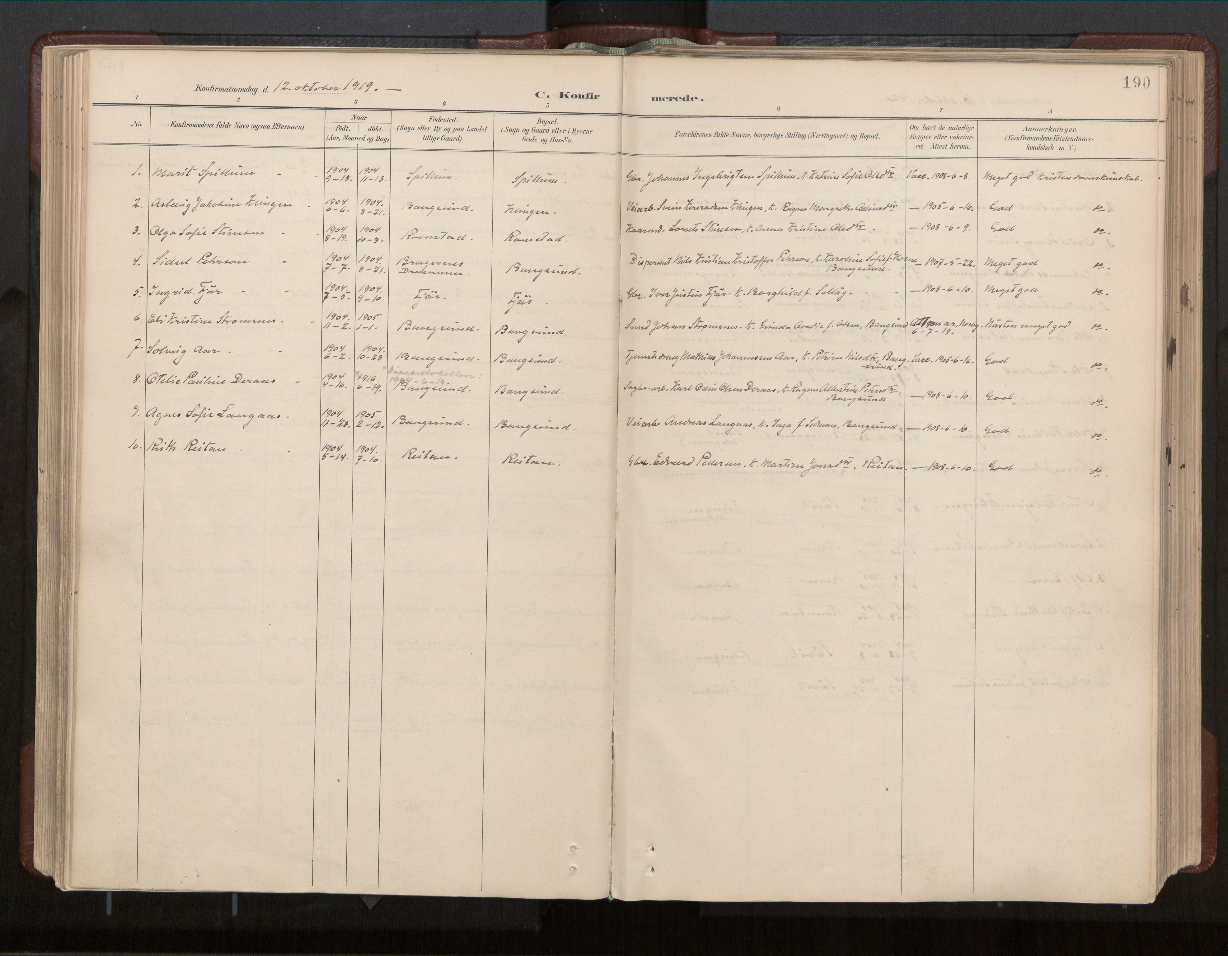 Ministerialprotokoller, klokkerbøker og fødselsregistre - Nord-Trøndelag, SAT/A-1458/770/L0589: Parish register (official) no. 770A03, 1887-1929, p. 190