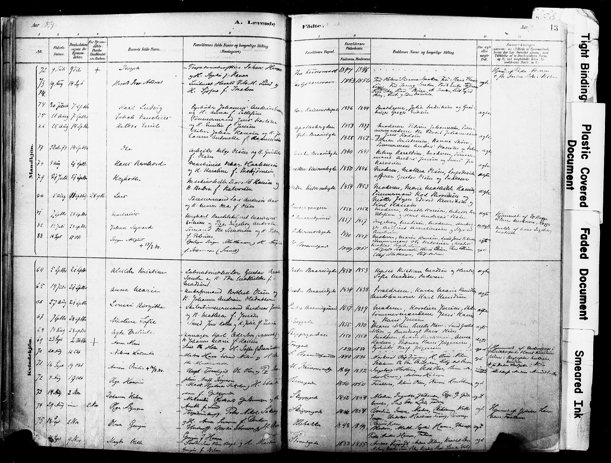 Horten kirkebøker, AV/SAKO-A-348/F/Fa/L0003: Parish register (official) no. 3, 1878-1887, p. 13