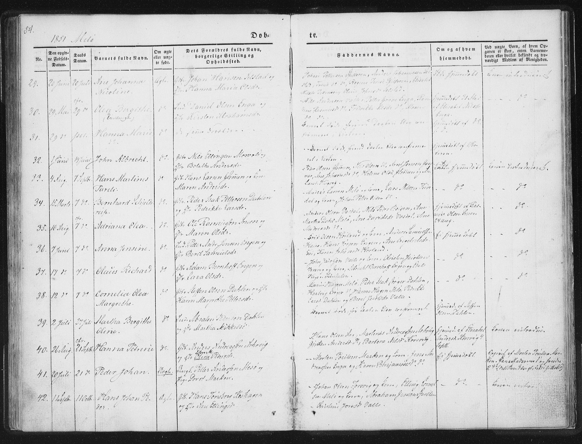 Ministerialprotokoller, klokkerbøker og fødselsregistre - Nordland, AV/SAT-A-1459/841/L0602: Parish register (official) no. 841A08 /2, 1845-1859, p. 84