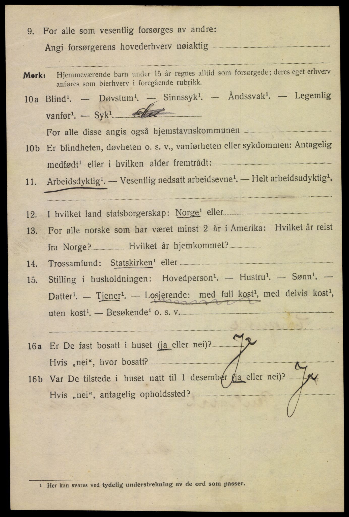 SAK, 1920 census for Mandal, 1920, p. 7048