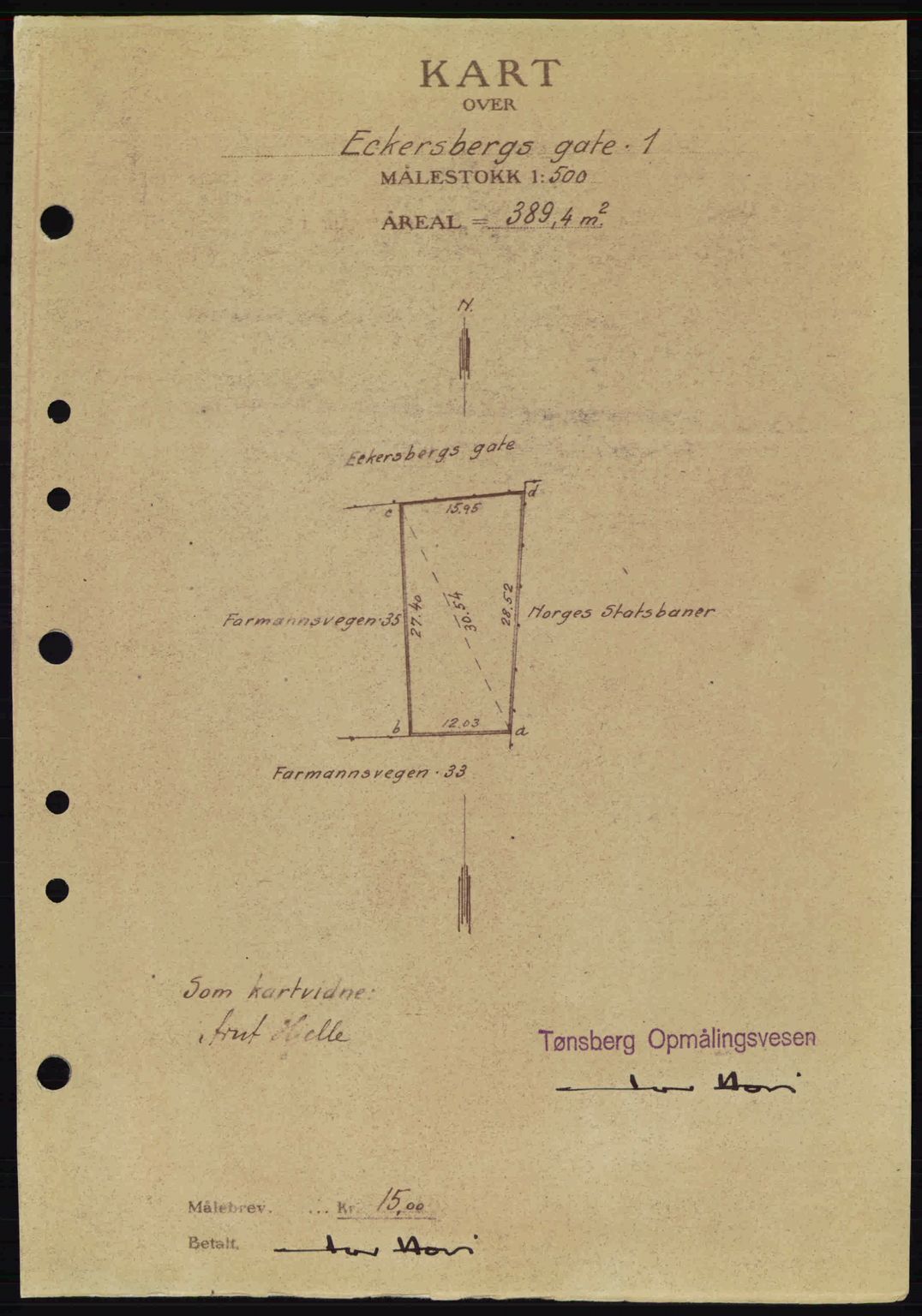 Tønsberg sorenskriveri, AV/SAKO-A-130/G/Ga/Gaa/L0014: Mortgage book no. A14, 1943-1944, Diary no: : 39/1944