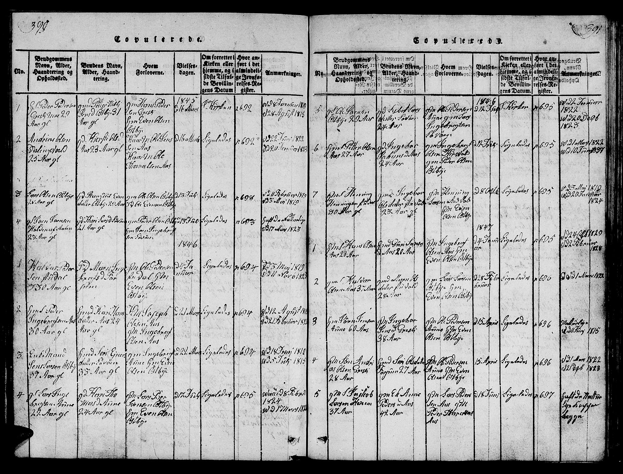 Ministerialprotokoller, klokkerbøker og fødselsregistre - Sør-Trøndelag, SAT/A-1456/698/L1164: Parish register (copy) no. 698C01, 1816-1861, p. 390-391
