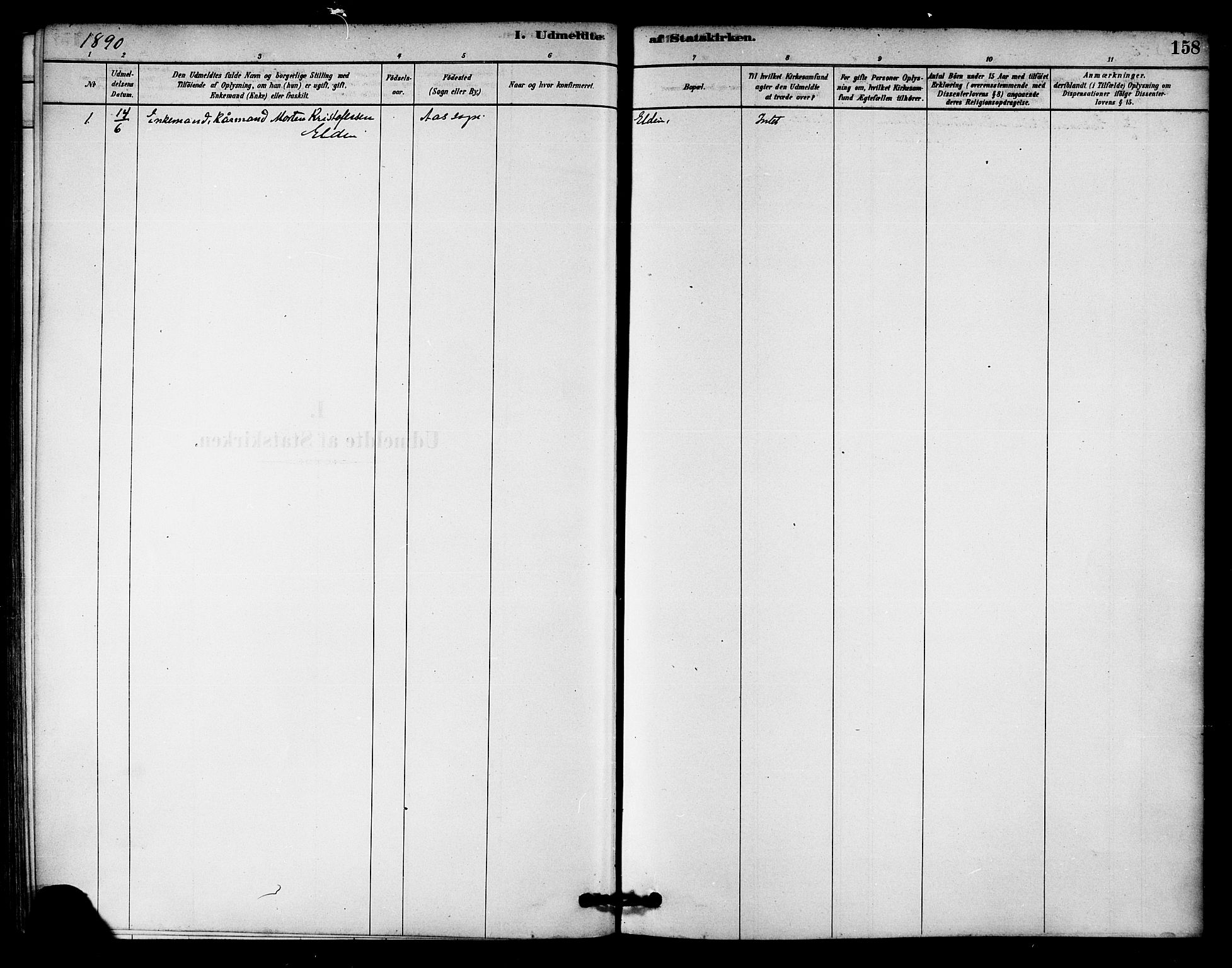 Ministerialprotokoller, klokkerbøker og fødselsregistre - Nord-Trøndelag, AV/SAT-A-1458/742/L0408: Parish register (official) no. 742A01, 1878-1890, p. 158