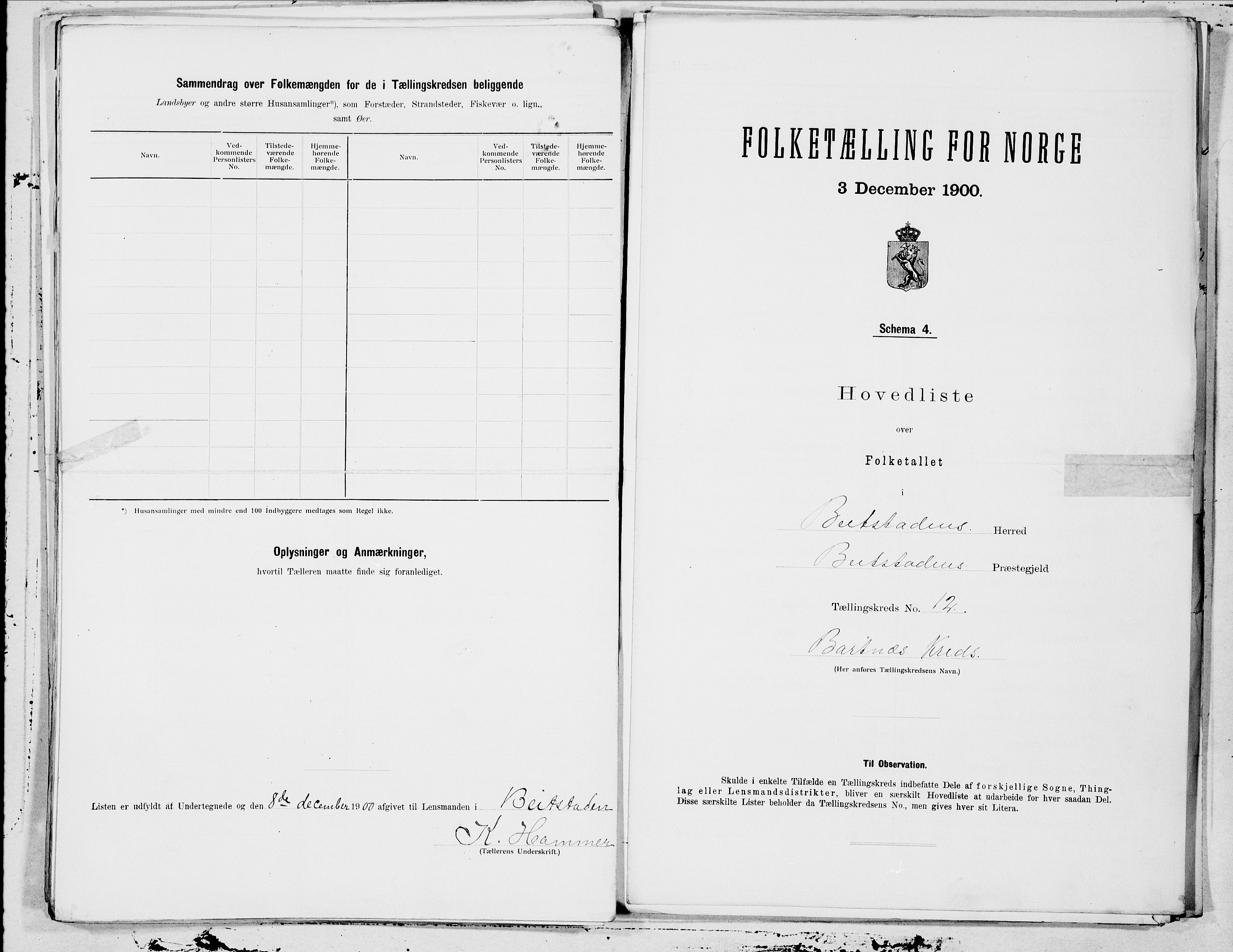 SAT, 1900 census for Beitstad, 1900, p. 24