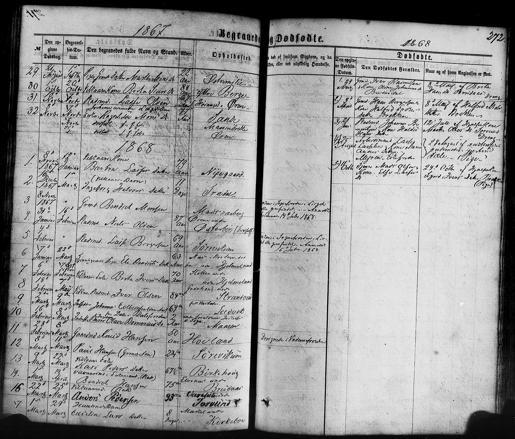 Lavik sokneprestembete, SAB/A-80901: Parish register (official) no. A 4, 1864-1881, p. 272