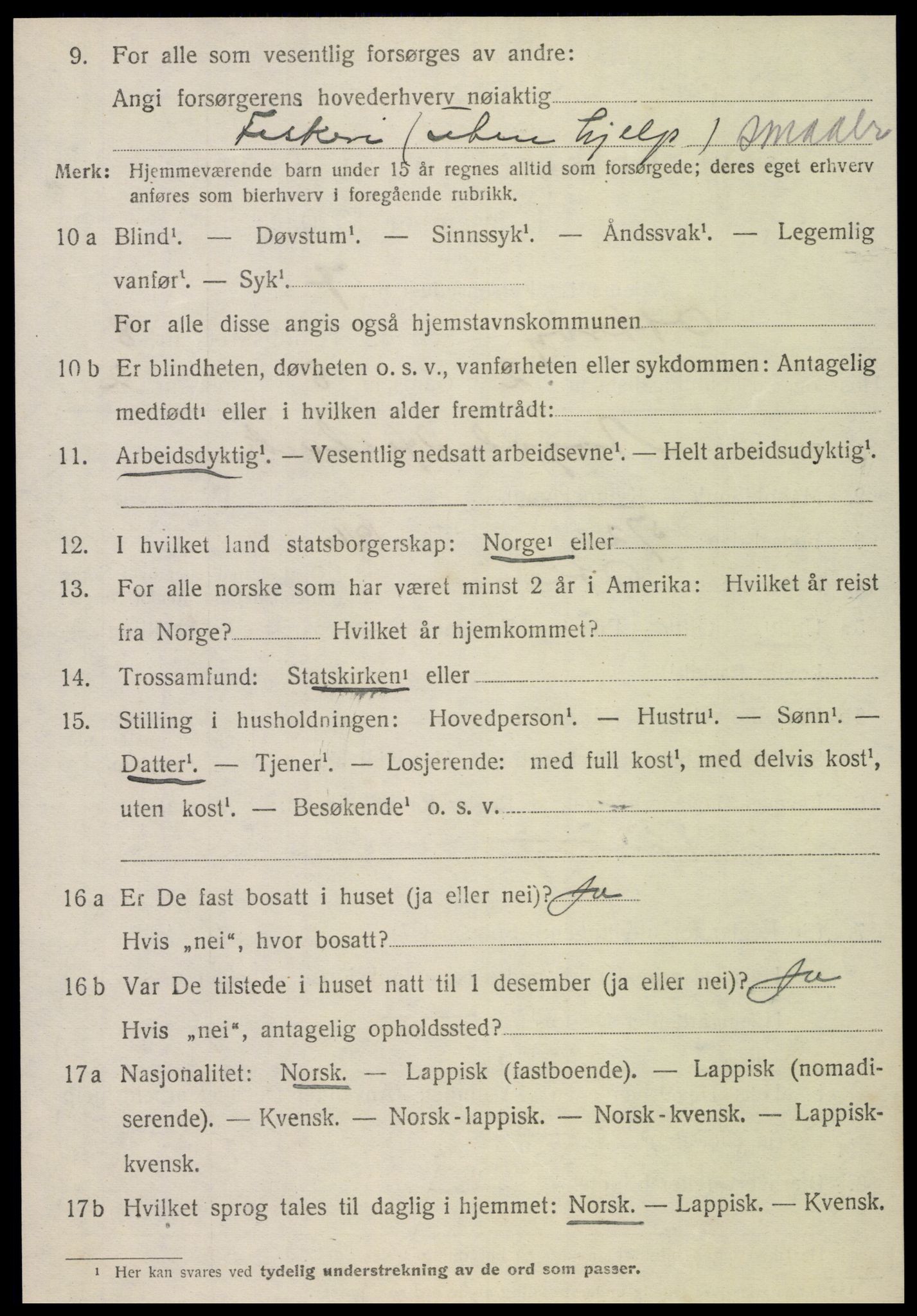 SAT, 1920 census for Otterøy, 1920, p. 2950