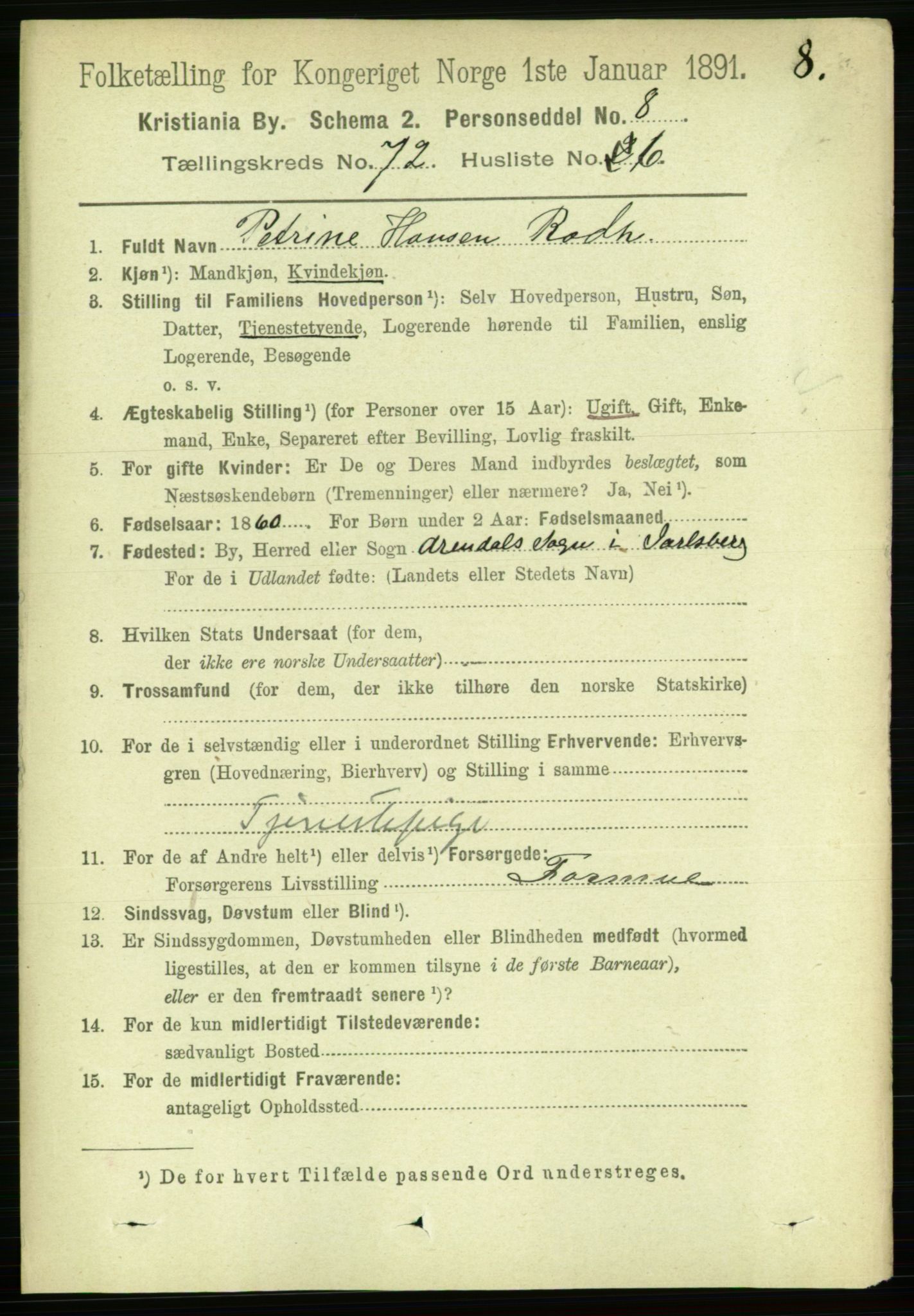 RA, 1891 census for 0301 Kristiania, 1891, p. 39288