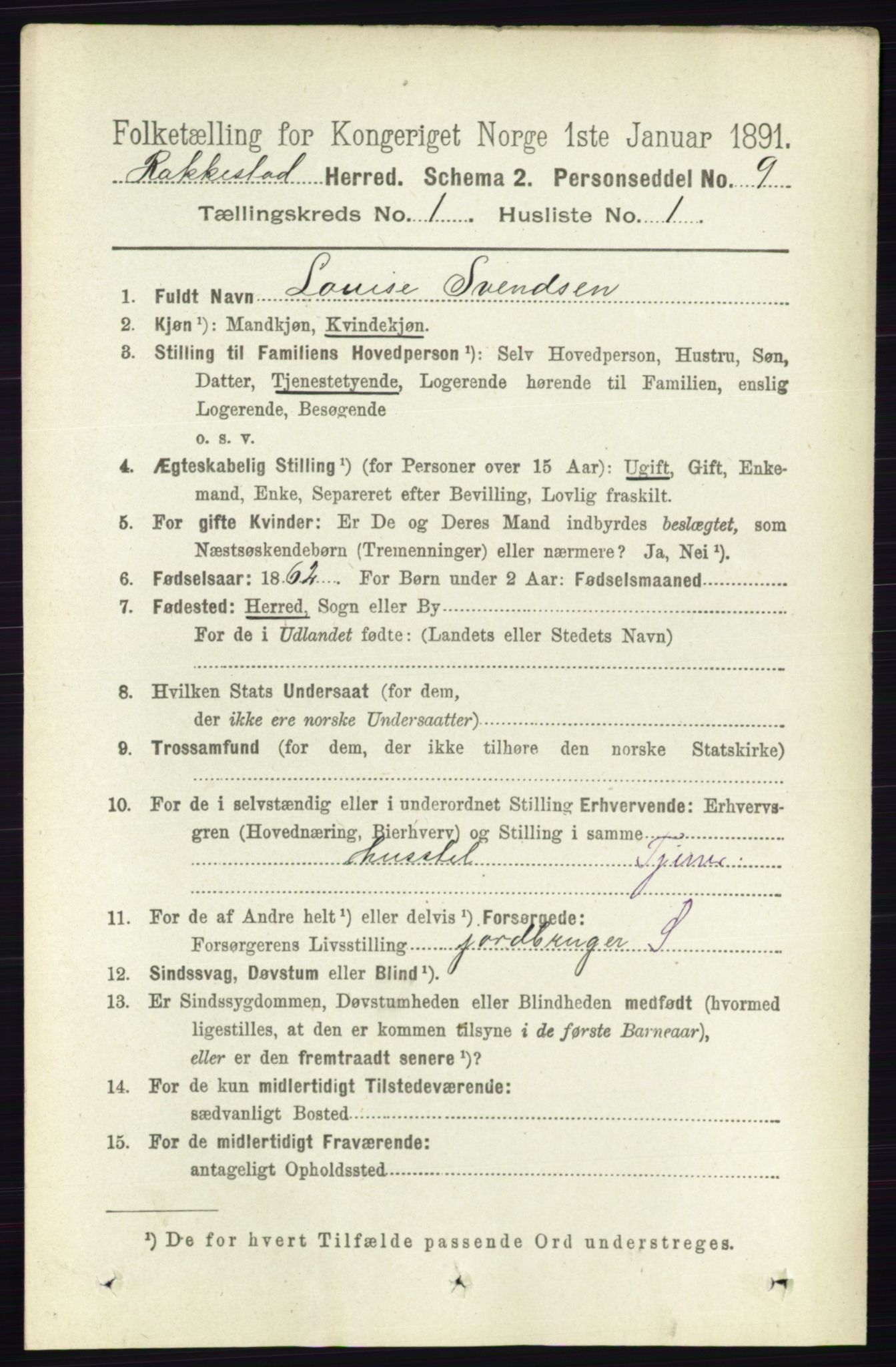 RA, 1891 census for 0128 Rakkestad, 1891, p. 125