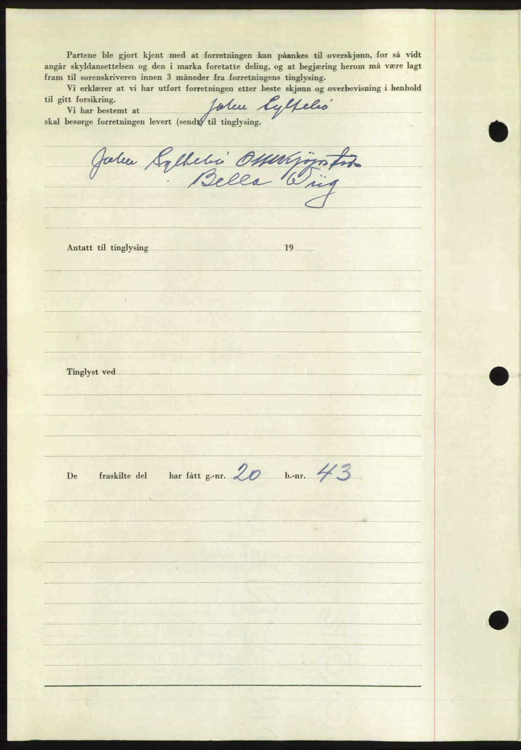 Romsdal sorenskriveri, SAT/A-4149/1/2/2C: Mortgage book no. A24, 1947-1947, Diary no: : 3243/1947