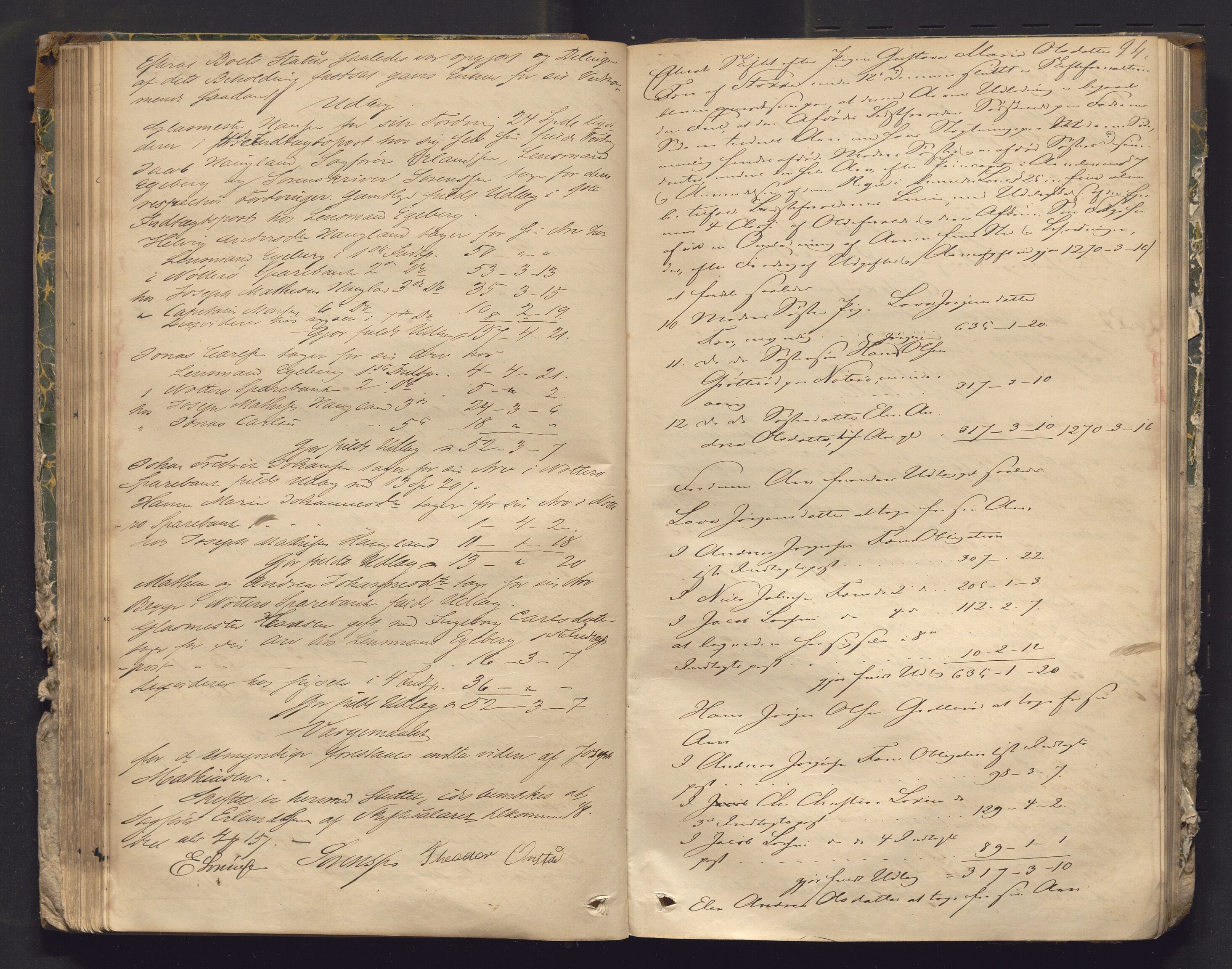 Søndre Jarlsberg sorenskriveri, AV/SAKO-A-129/H/Hb/Hbd/L0006: Skifteutlodningsprotokoll, 1865-1872, p. 93b-94a
