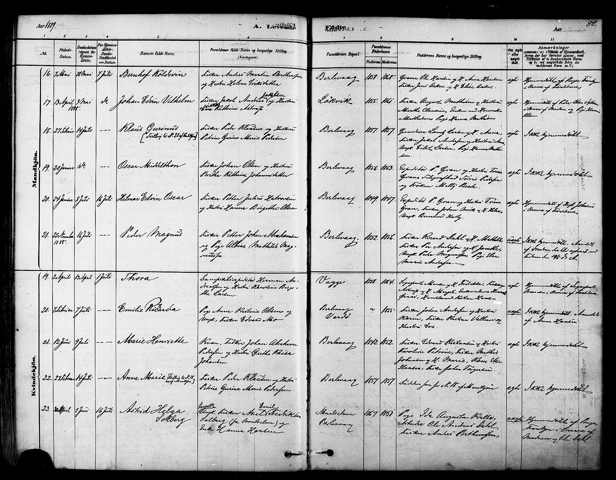Tana sokneprestkontor, SATØ/S-1334/H/Ha/L0004kirke: Parish register (official) no. 4, 1878-1891, p. 82