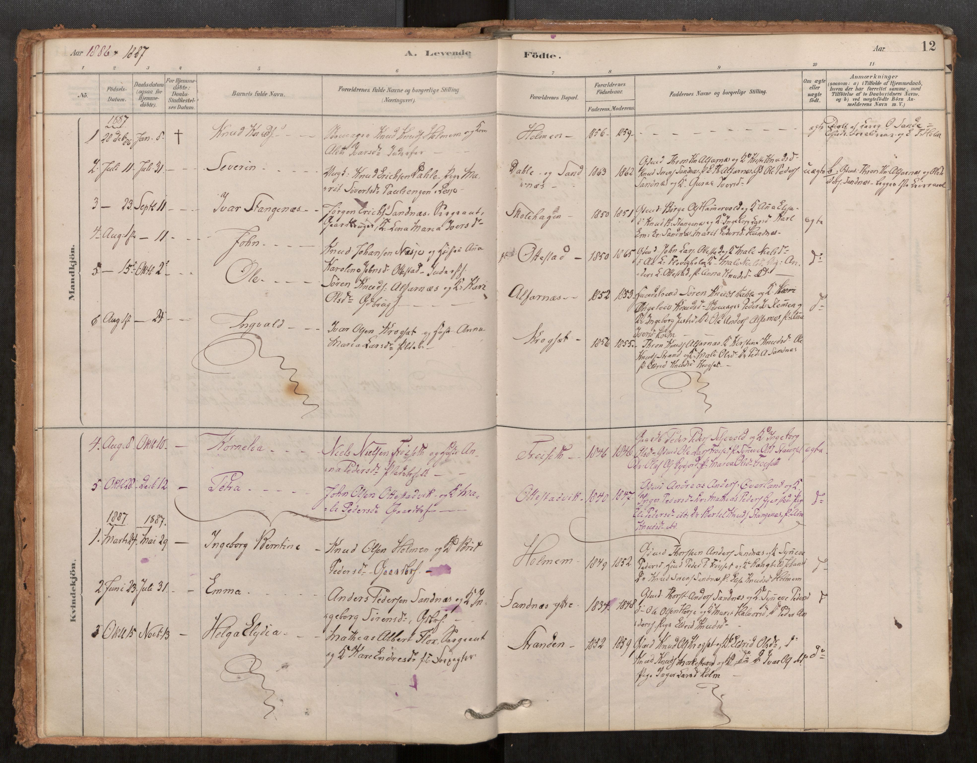 Ministerialprotokoller, klokkerbøker og fødselsregistre - Møre og Romsdal, AV/SAT-A-1454/548/L0615: Parish register (official) no. 548A02, 1878-1906, p. 12