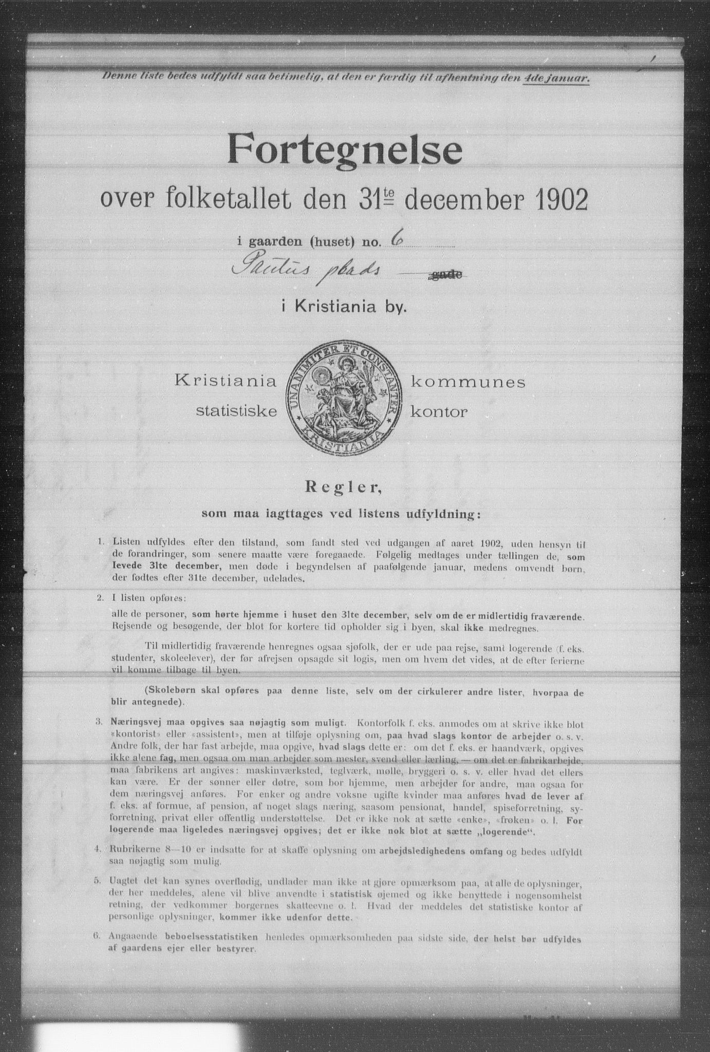 OBA, Municipal Census 1902 for Kristiania, 1902, p. 15011