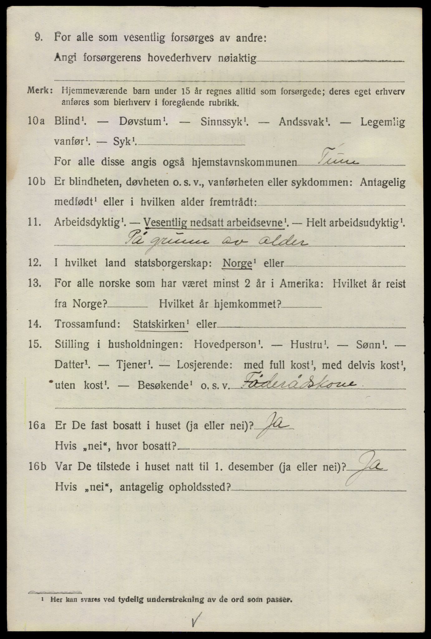 SAO, 1920 census for Tune, 1920, p. 2861