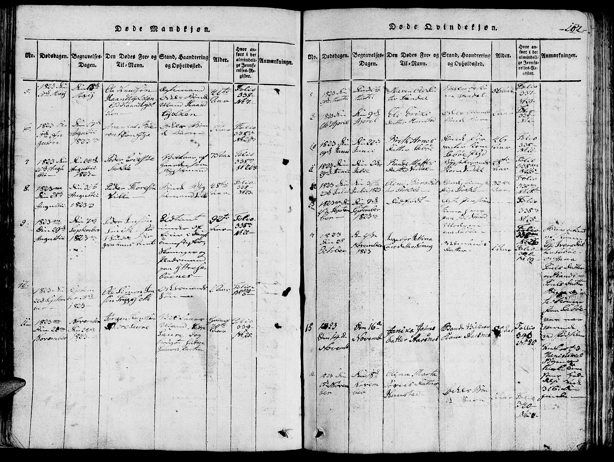 Ministerialprotokoller, klokkerbøker og fødselsregistre - Møre og Romsdal, AV/SAT-A-1454/515/L0207: Parish register (official) no. 515A03, 1819-1829, p. 102