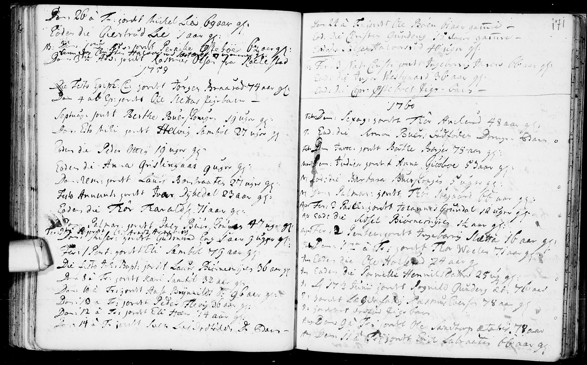 Aremark prestekontor Kirkebøker, AV/SAO-A-10899/F/Fb/L0002: Parish register (official) no.  II 2, 1745-1795, p. 171