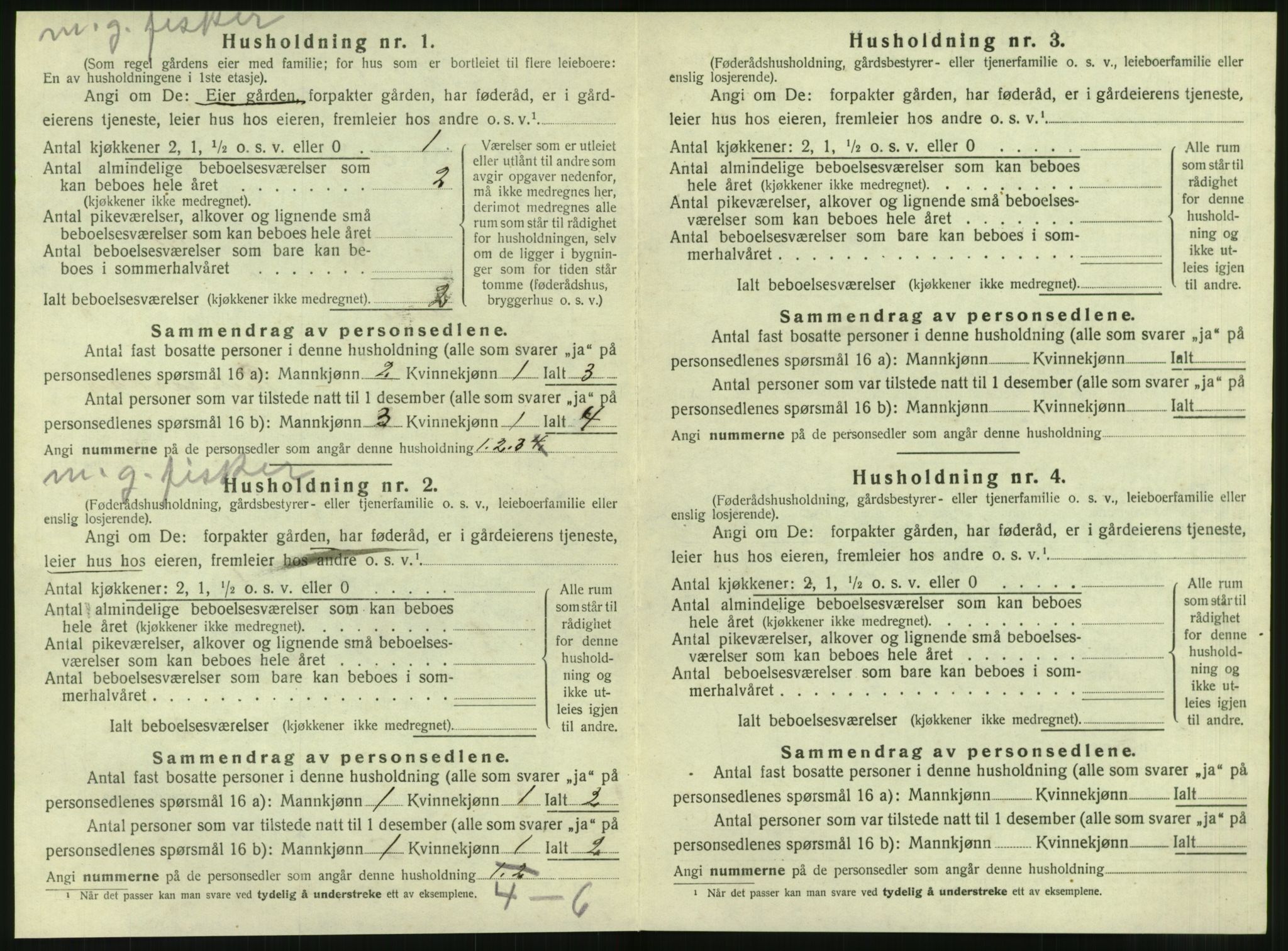 SAT, 1920 census for Hopen, 1920, p. 455