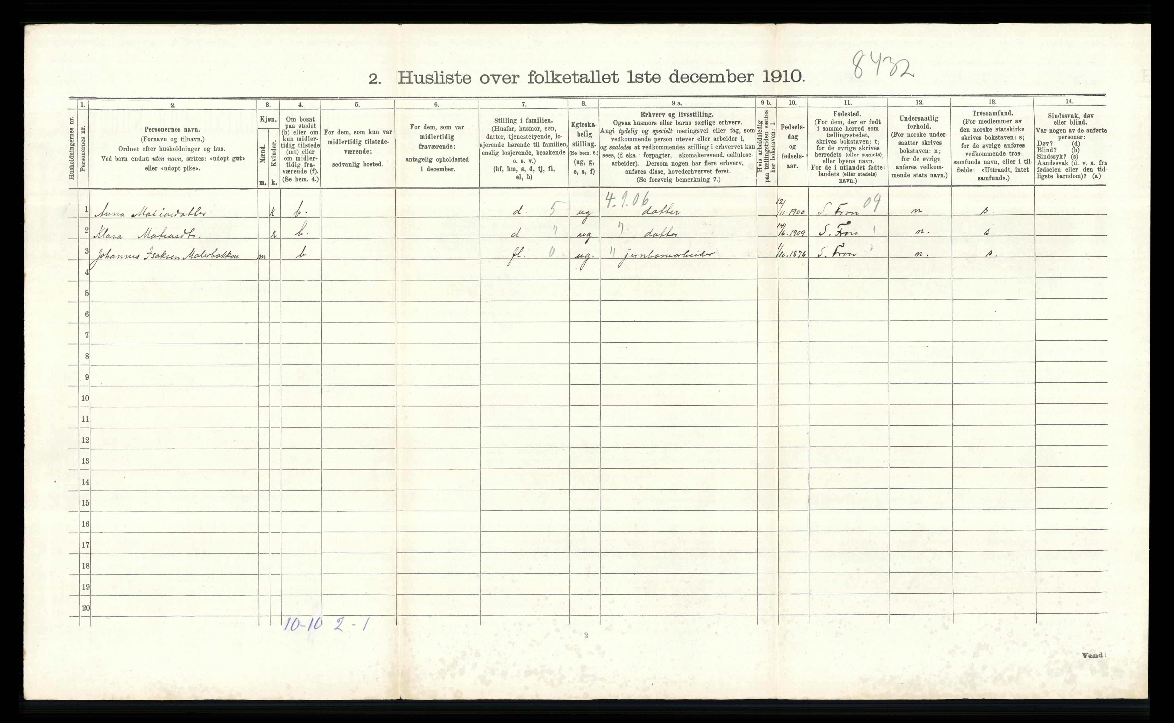 RA, 1910 census for Sel, 1910, p. 673