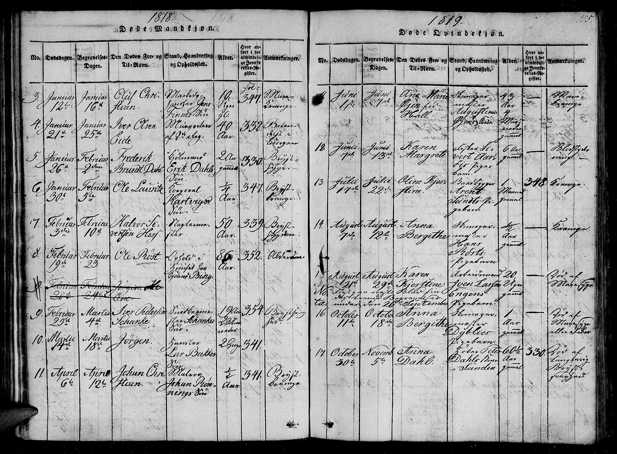 Ministerialprotokoller, klokkerbøker og fødselsregistre - Sør-Trøndelag, SAT/A-1456/602/L0107: Parish register (official) no. 602A05, 1815-1821, p. 105
