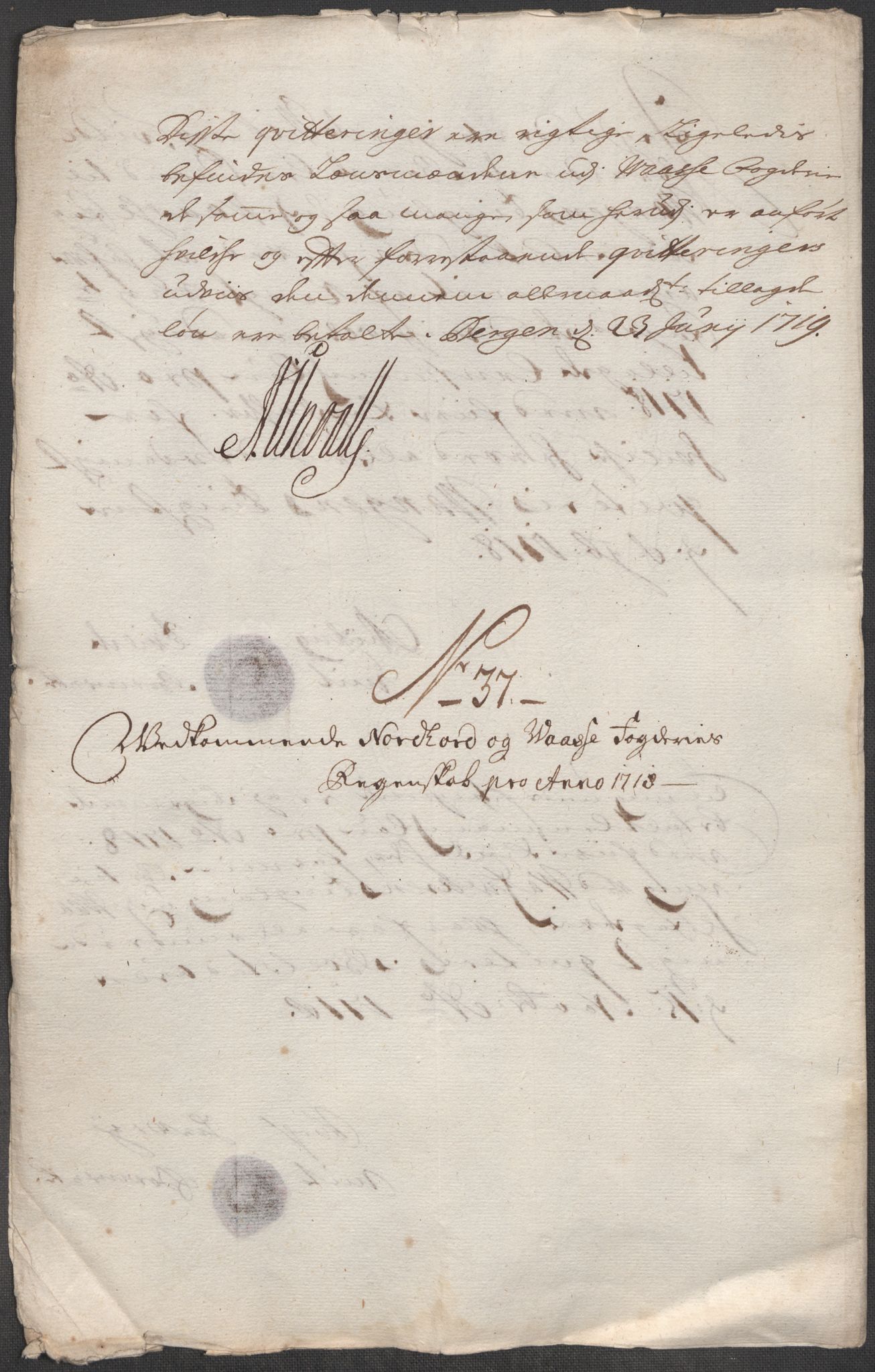 Rentekammeret inntil 1814, Reviderte regnskaper, Fogderegnskap, AV/RA-EA-4092/R51/L3202: Fogderegnskap Nordhordland og Voss, 1718, p. 170