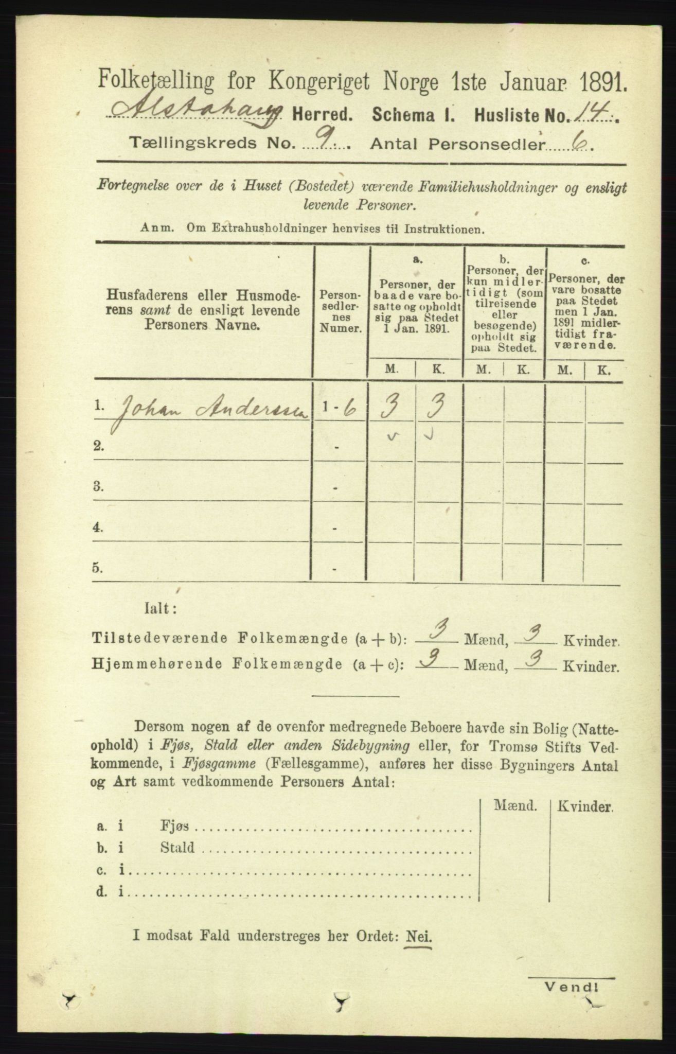 RA, 1891 census for 1820 Alstahaug, 1891, p. 3218