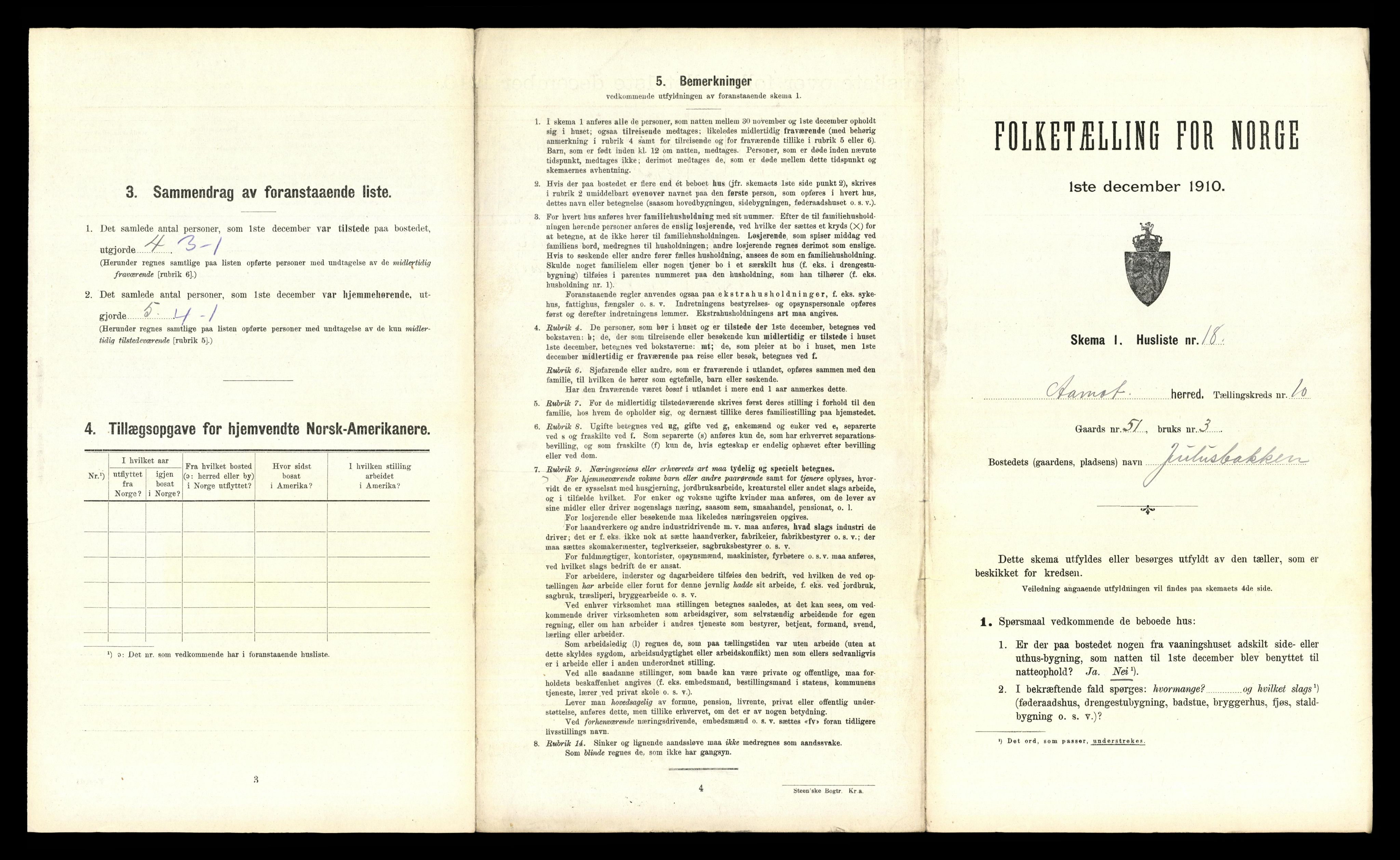 RA, 1910 census for Åmot, 1910, p. 1057