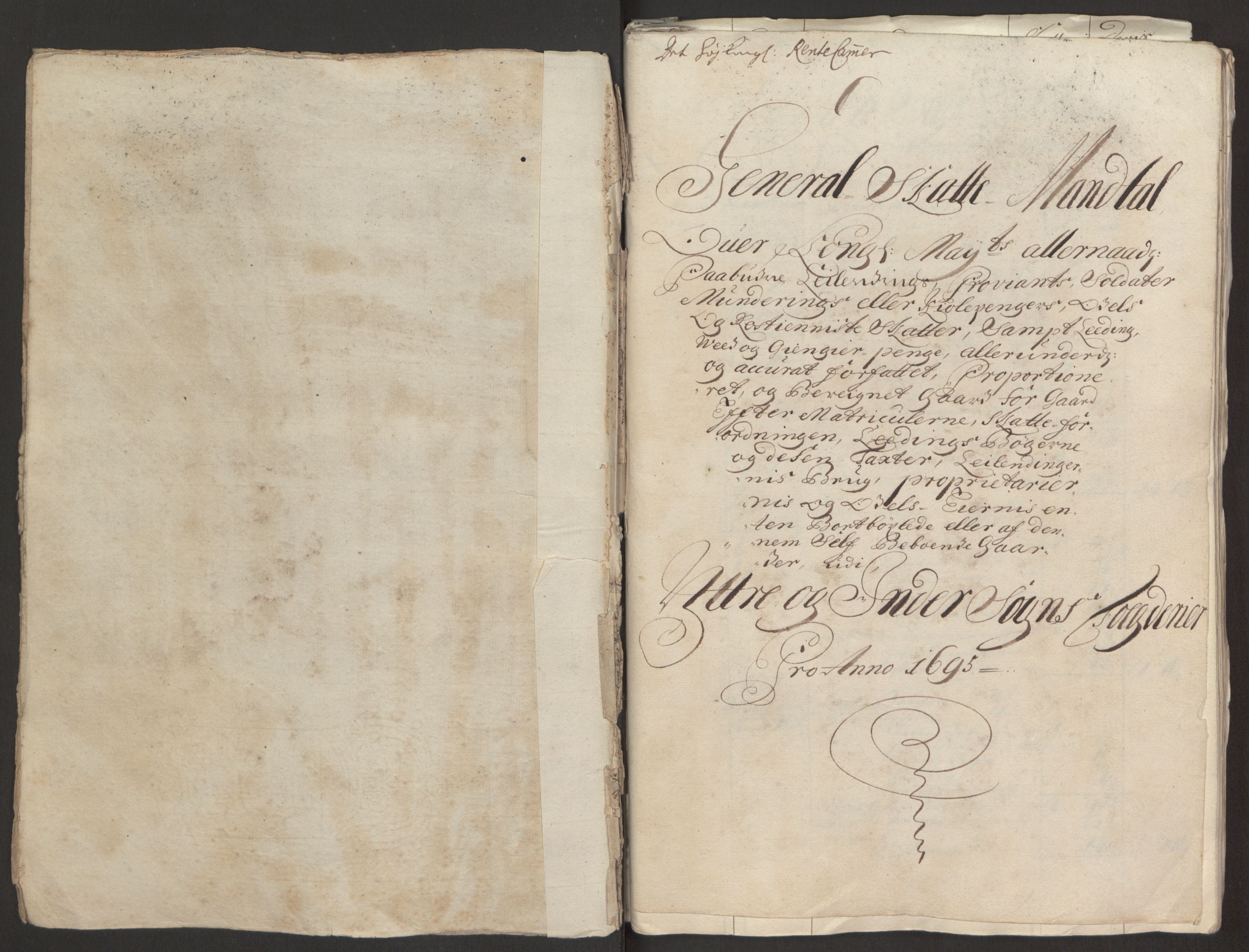Rentekammeret inntil 1814, Reviderte regnskaper, Fogderegnskap, RA/EA-4092/R52/L3308: Fogderegnskap Sogn, 1695, p. 20