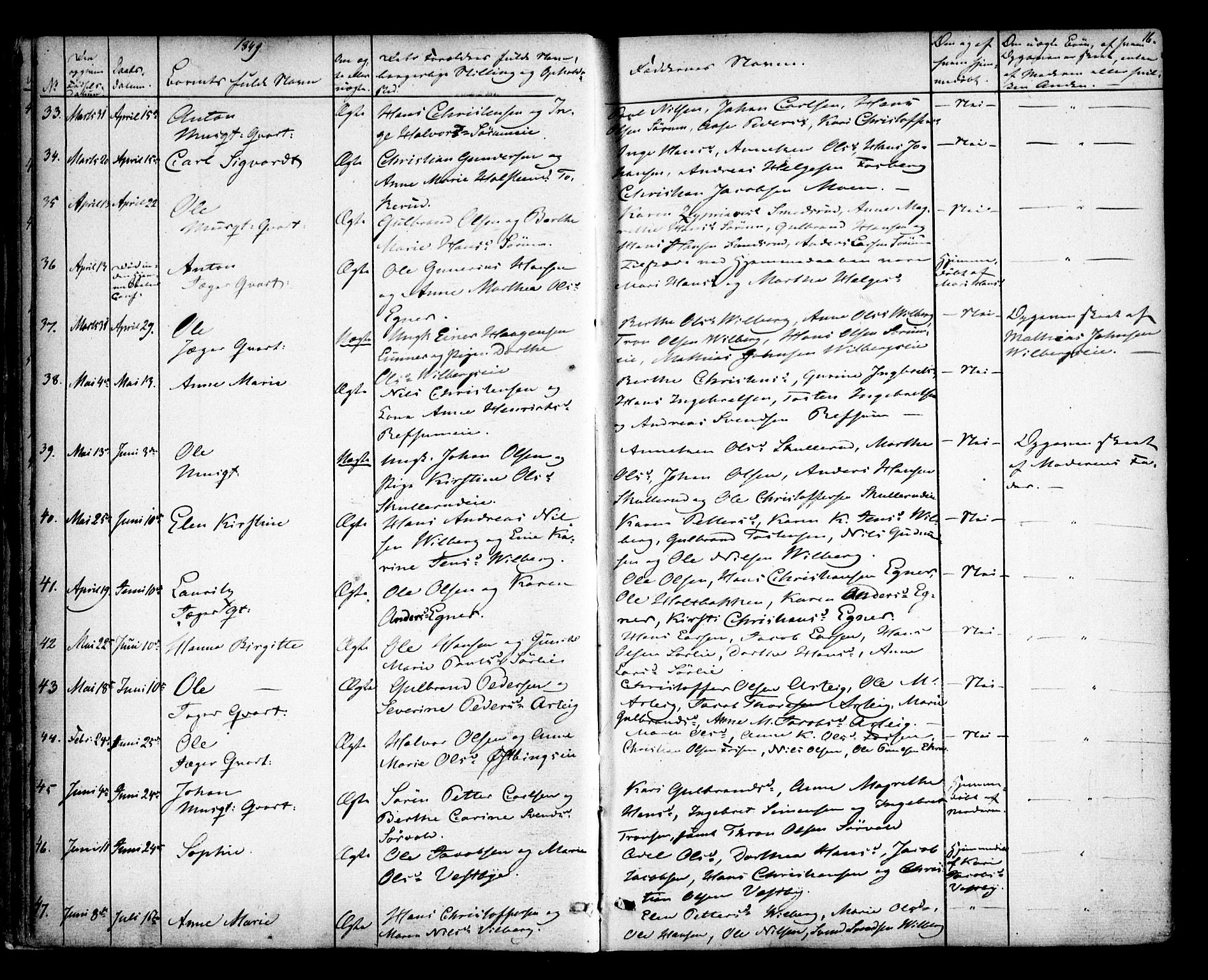 Sørum prestekontor Kirkebøker, AV/SAO-A-10303/F/Fa/L0005: Parish register (official) no. I 5, 1846-1863, p. 16