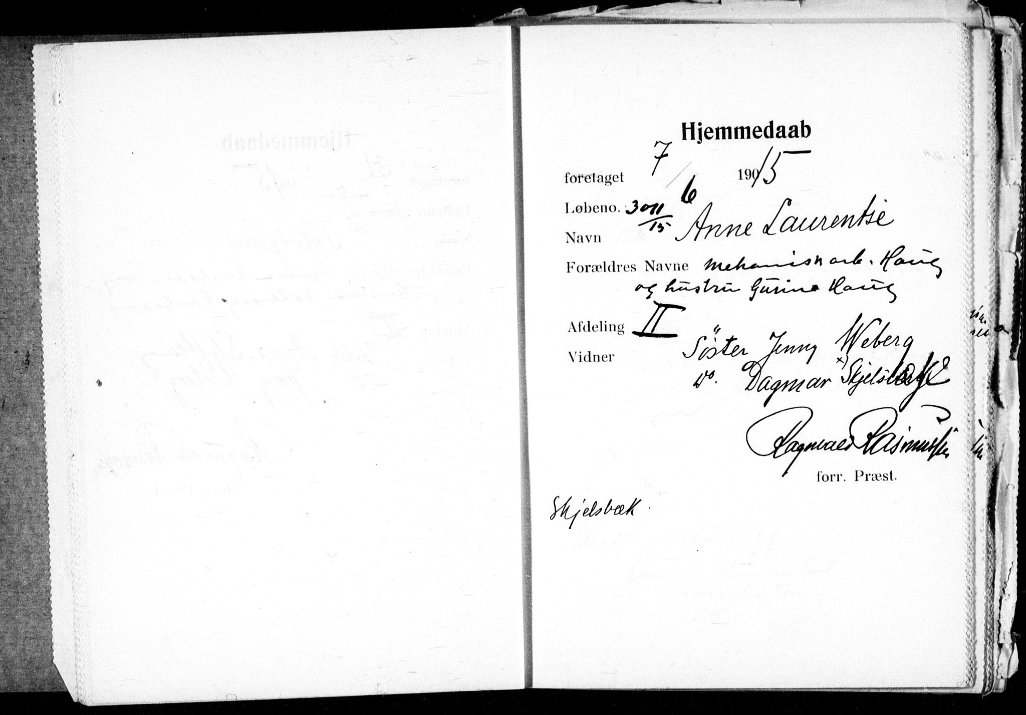 Ullevål sykehus prestekontor Kirkebøker, AV/SAO-A-10542a/K/Ka/L0003: Baptism register no. 3, 1914-1921