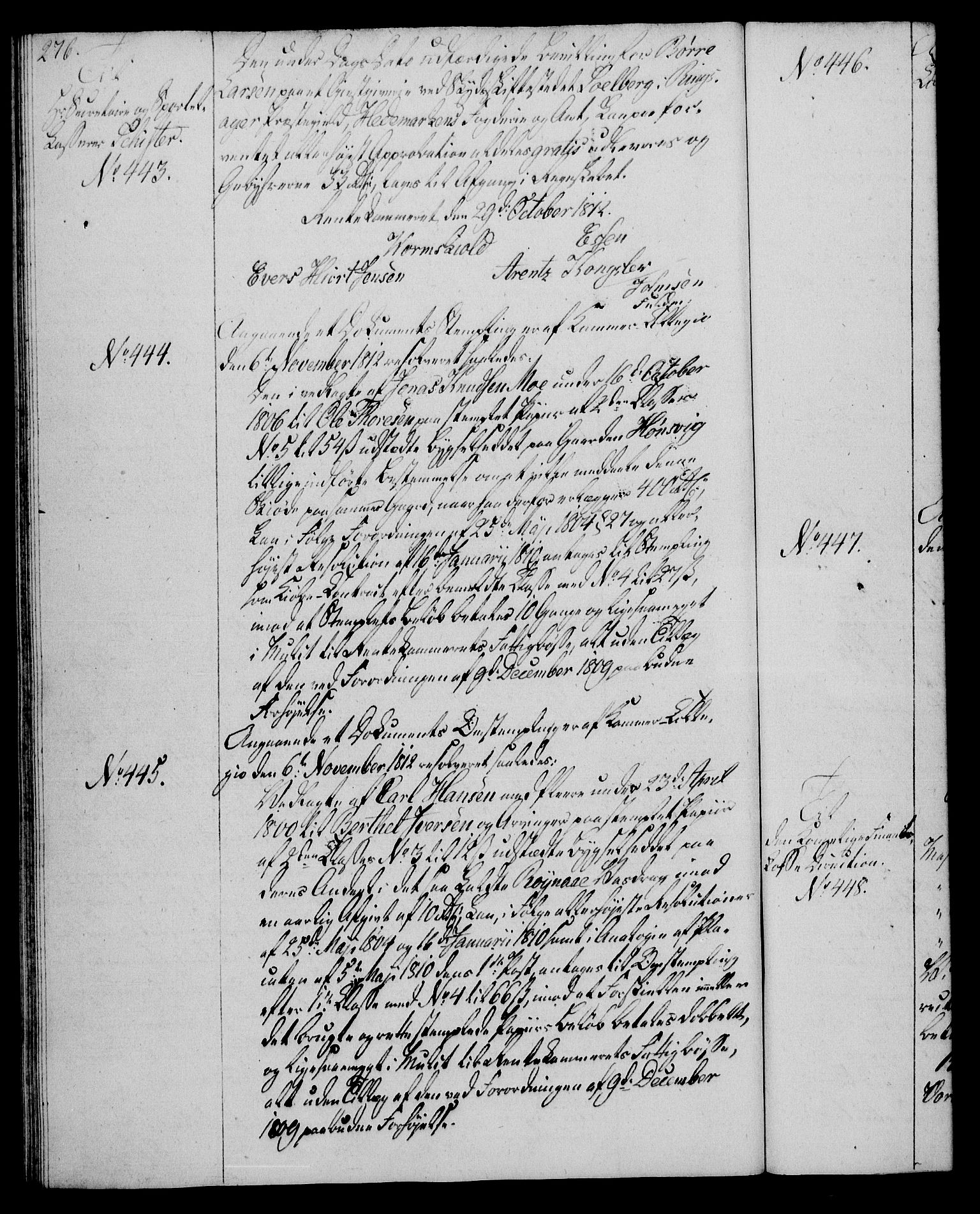 Rentekammeret, Kammerkanselliet, AV/RA-EA-3111/G/Gg/Gga/L0020: Norsk ekspedisjonsprotokoll med register (merket RK 53.20), 1811-1814, p. 276