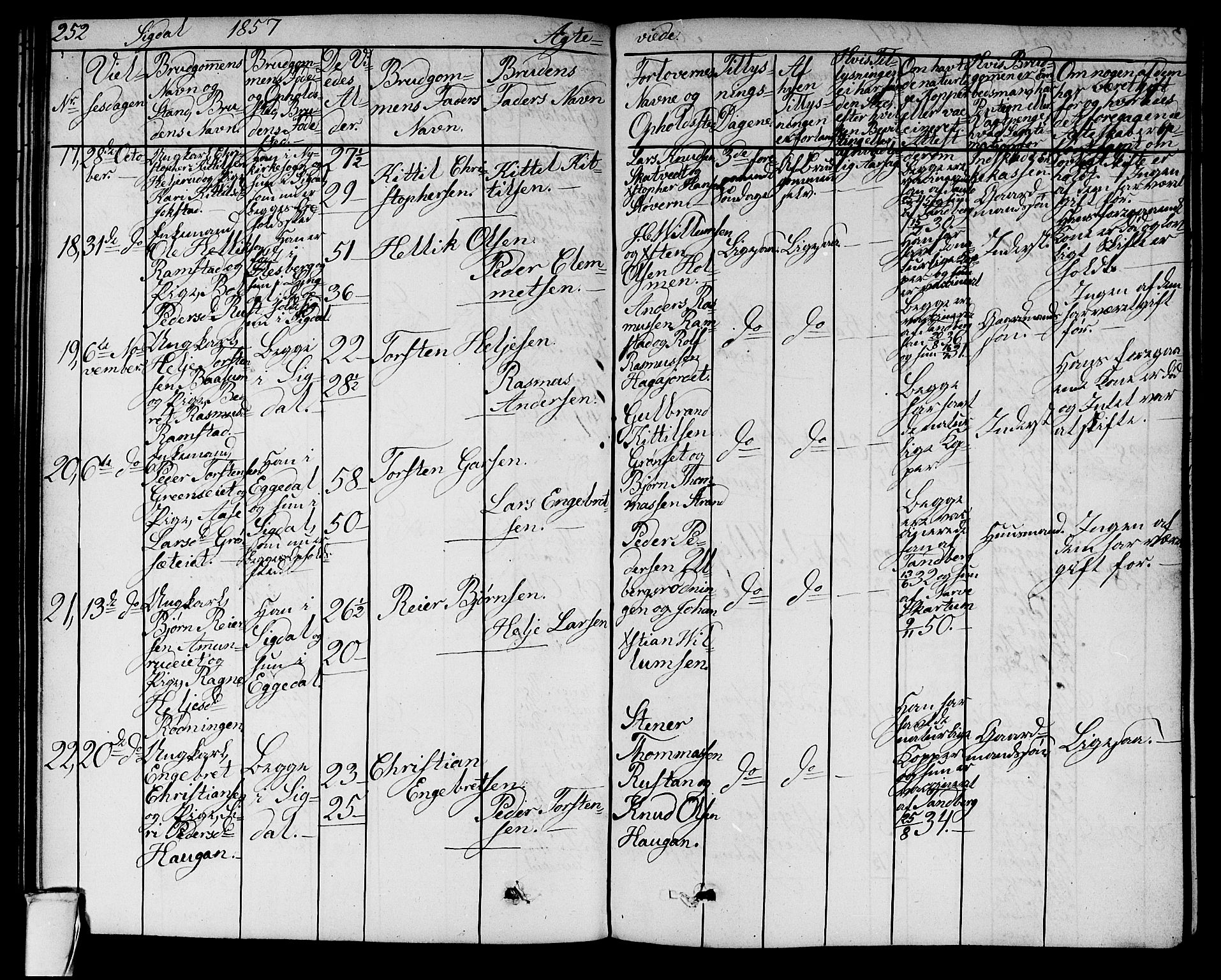 Sigdal kirkebøker, AV/SAKO-A-245/G/Ga/L0003: Parish register (copy) no. I 3, 1857-1878, p. 252