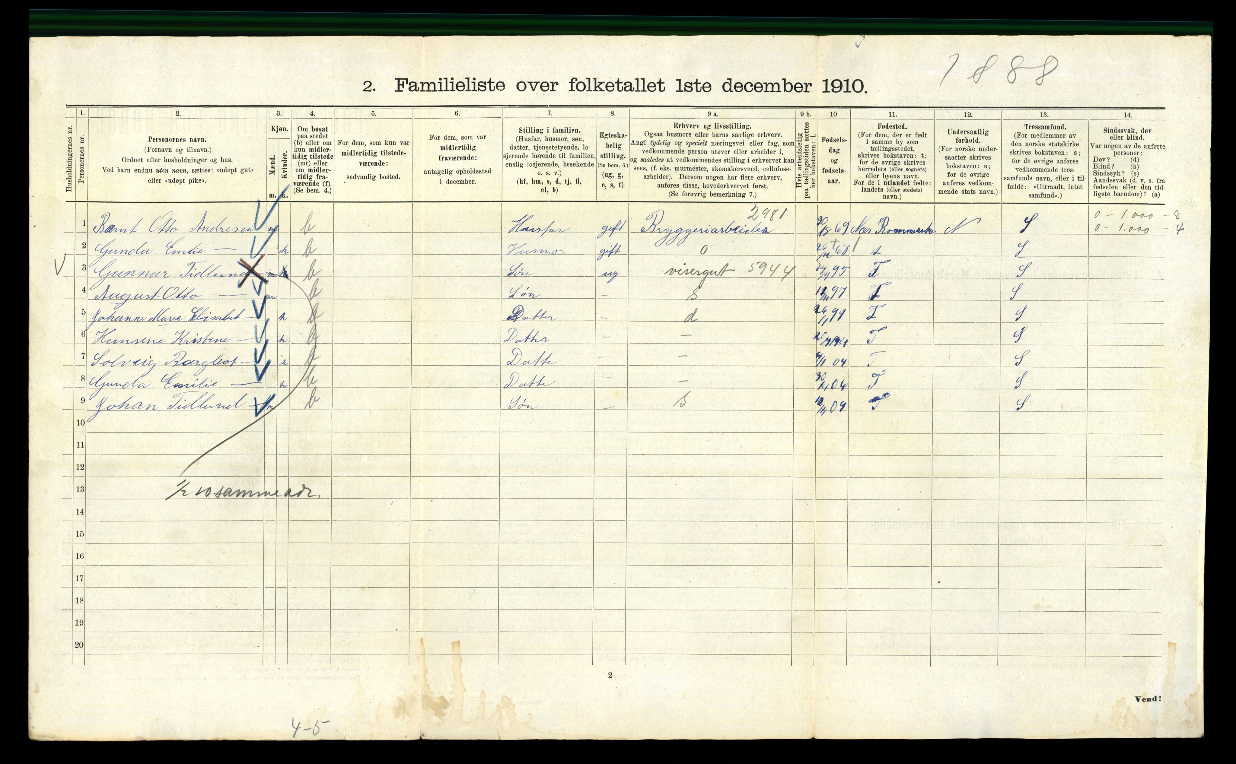 RA, 1910 census for Kristiania, 1910, p. 125276