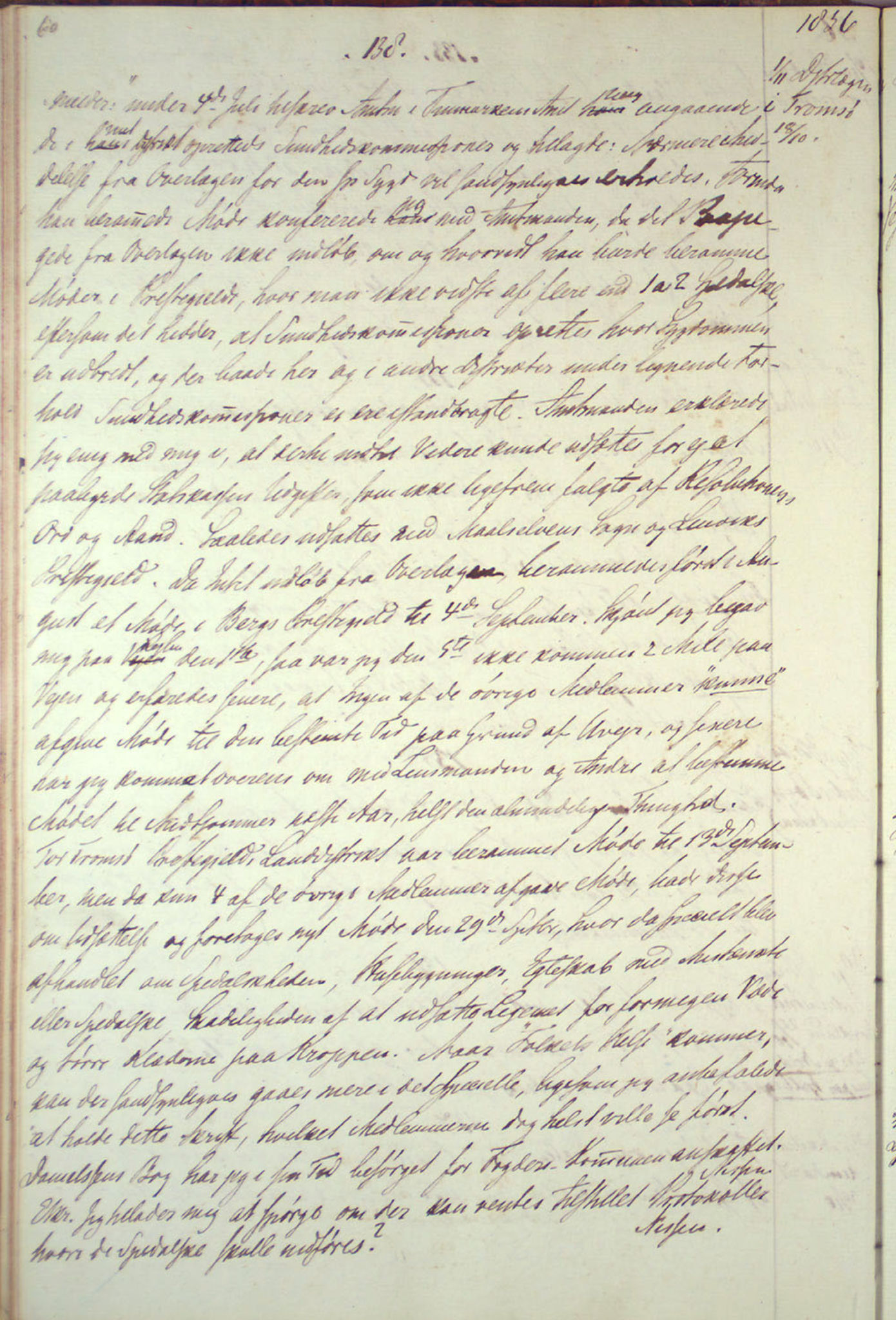 Lepraarkiver - Overlegen for den spedalske sykdom, AV/SAB-A-61001/B.c/L0001: Journal, 1854-1859, p. 60