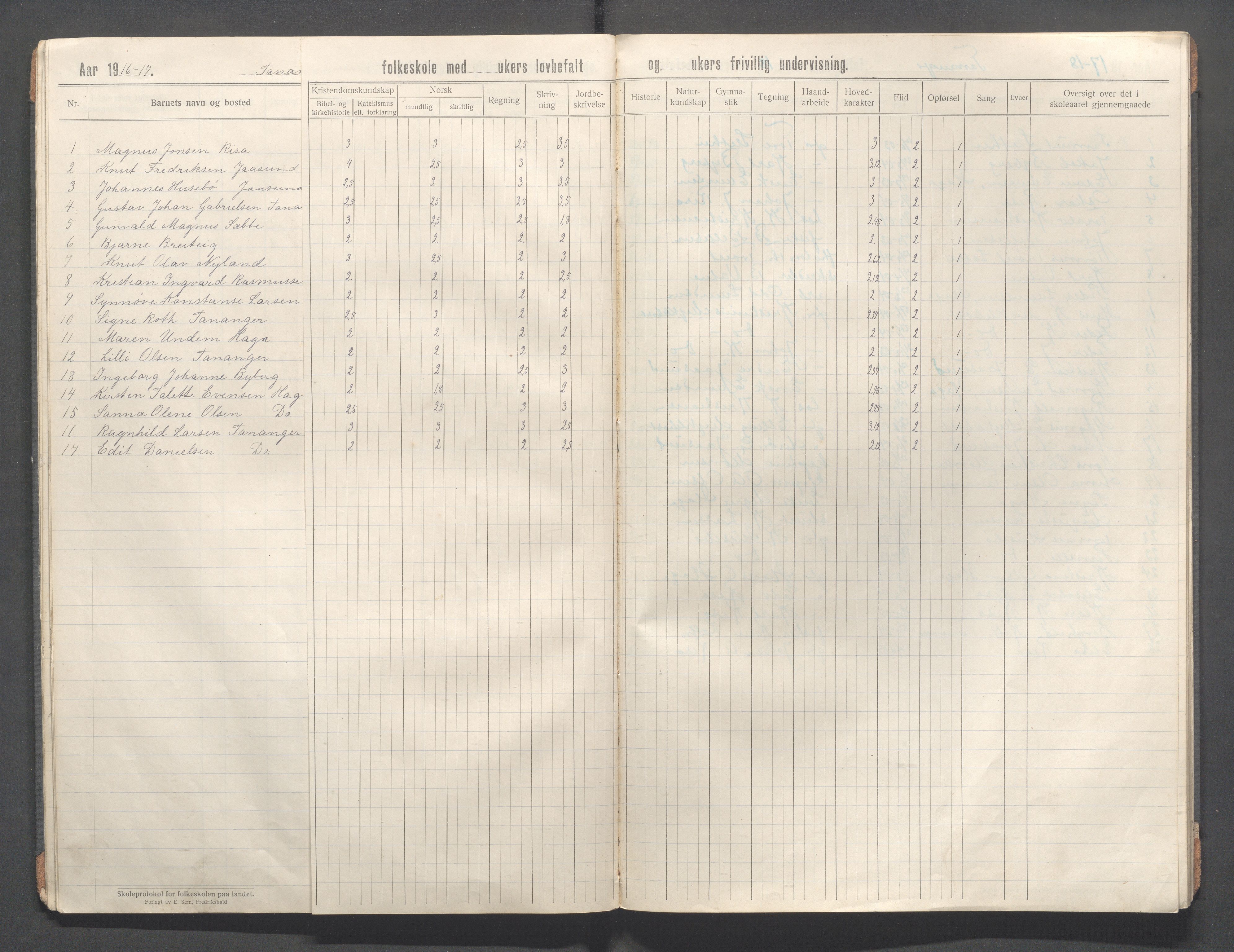 Håland kommune - Tananger skole, IKAR/K-102443/F/L0006: Skoleprotokoll, 1915-1920, p. 18