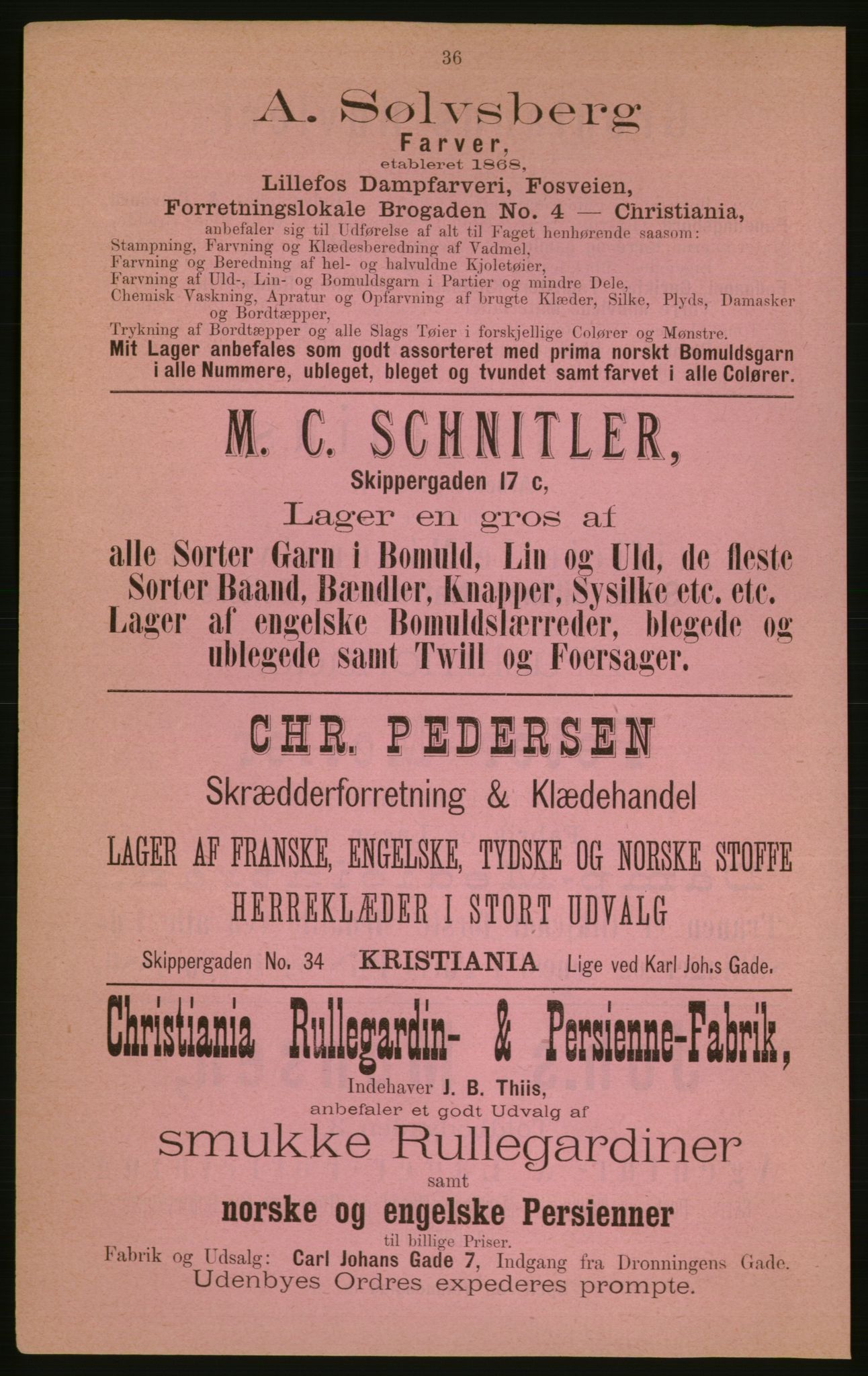 Kristiania/Oslo adressebok, PUBL/-, 1882, p. 36