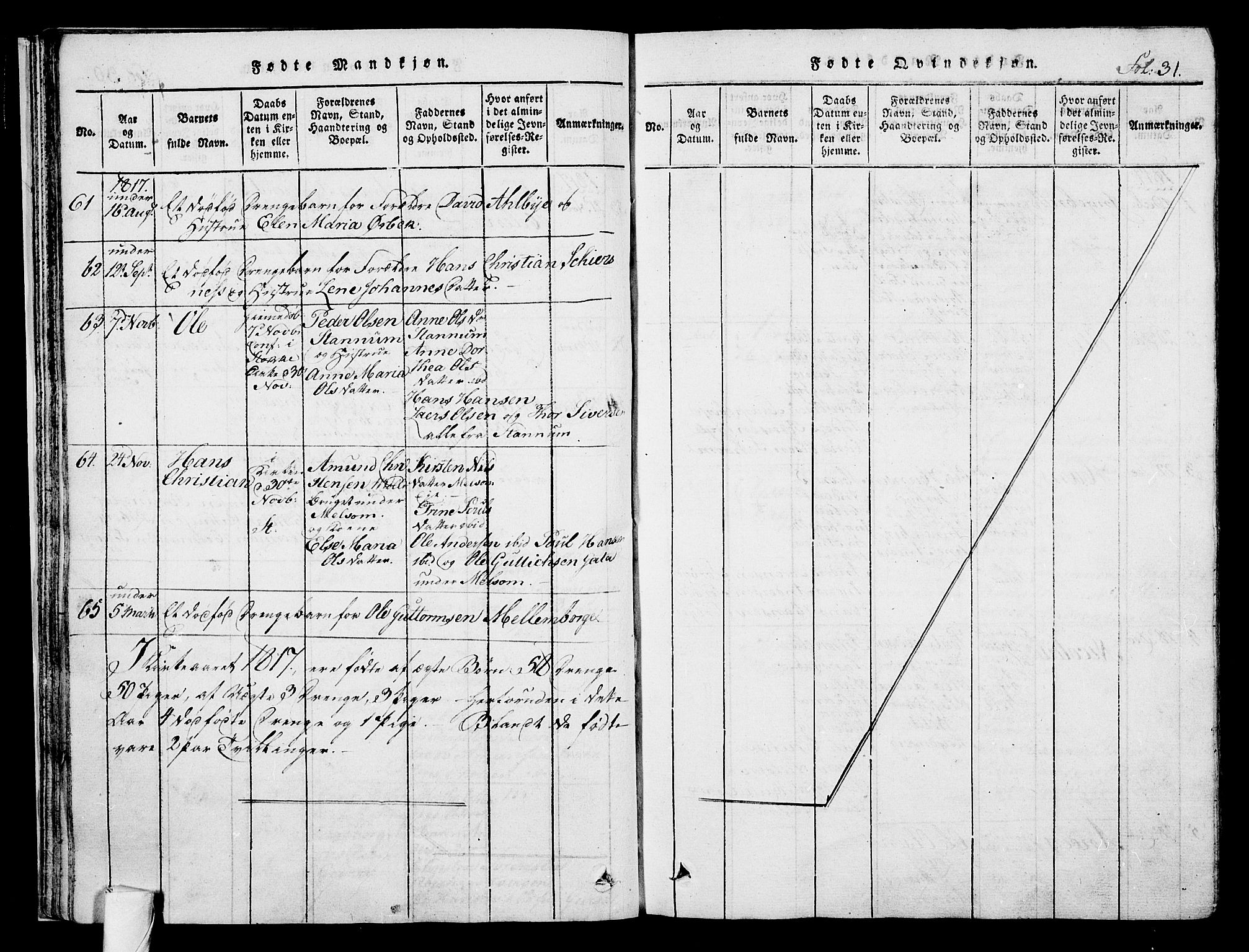 Stokke kirkebøker, AV/SAKO-A-320/F/Fa/L0005: Parish register (official) no. I 5, 1815-1826, p. 31