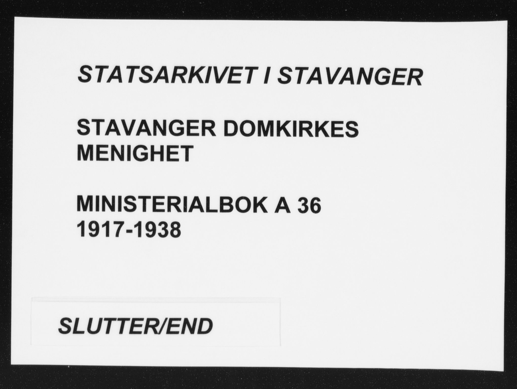 Domkirken sokneprestkontor, AV/SAST-A-101812/002/A/L0017: Parish register (official) no. A 36, 1917-1938