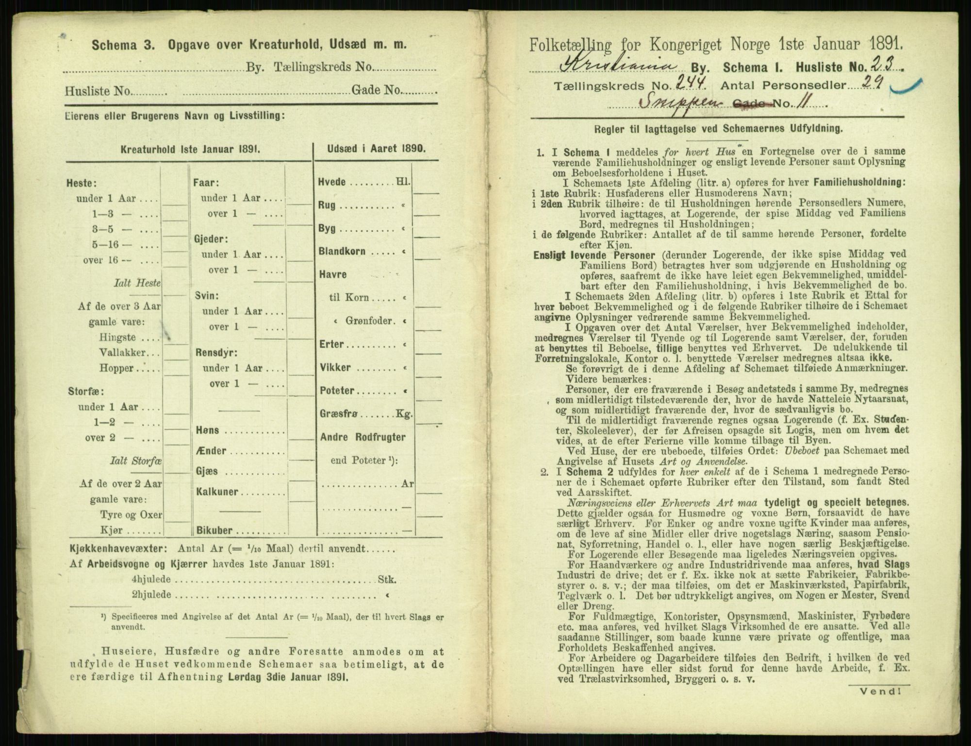 RA, 1891 census for 0301 Kristiania, 1891, p. 148444