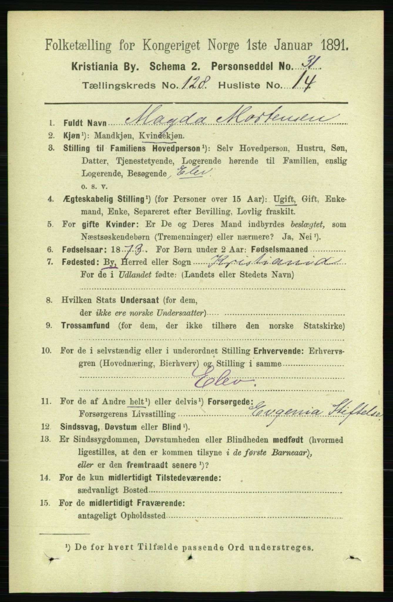 RA, 1891 census for 0301 Kristiania, 1891, p. 68935