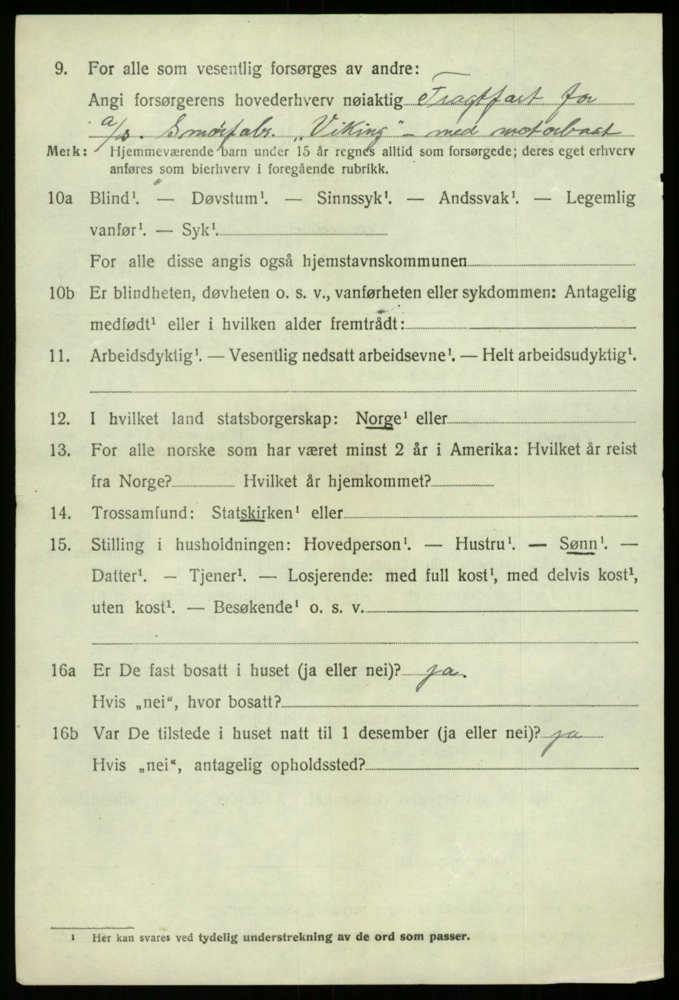 SAB, 1920 census for Fusa, 1920, p. 2456