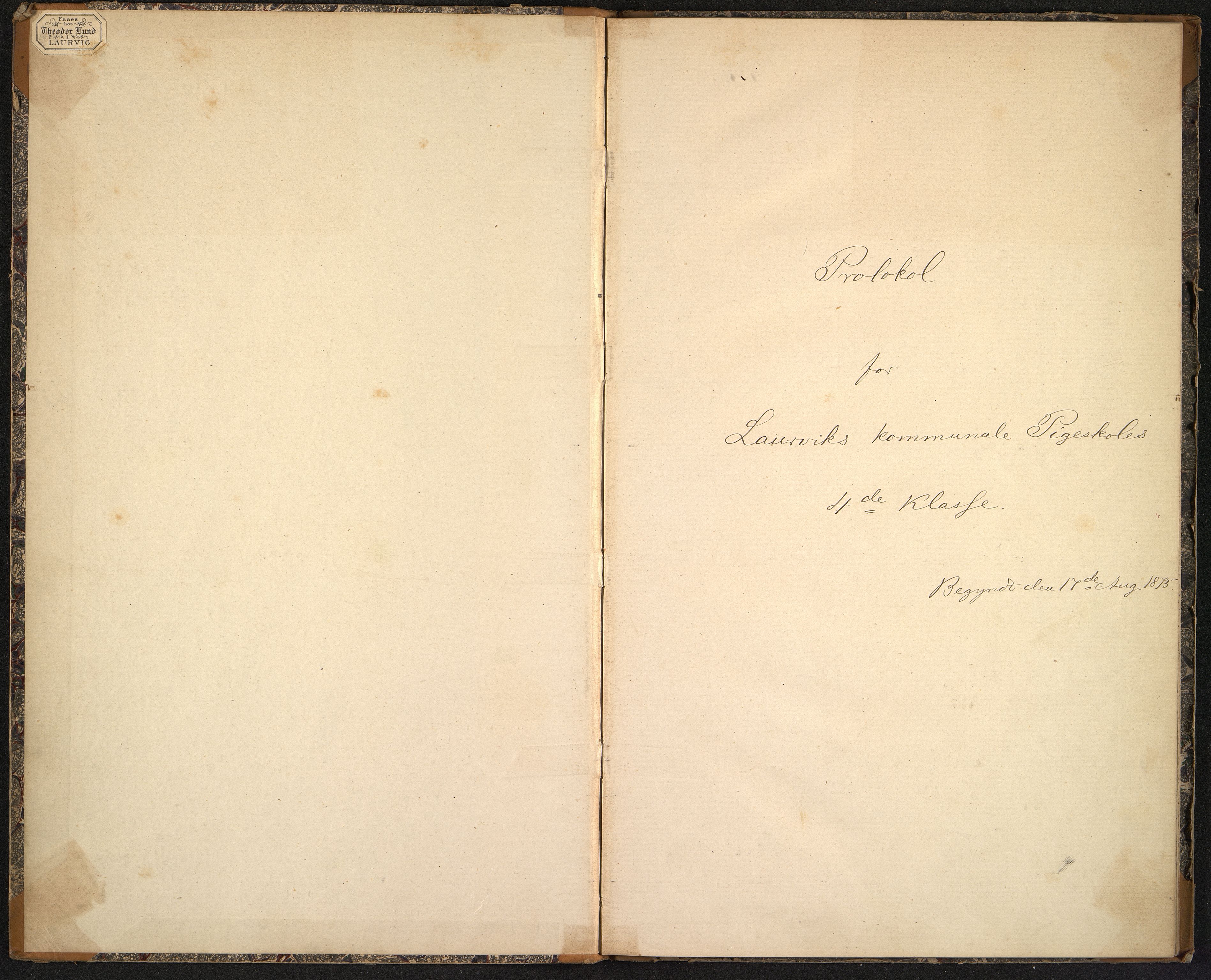 Larvik kommune. Larvik kommunale pikeskole, VEMU/A-1121/F/L0002: Karakterprotokoll 4. klasse, 1875-1877