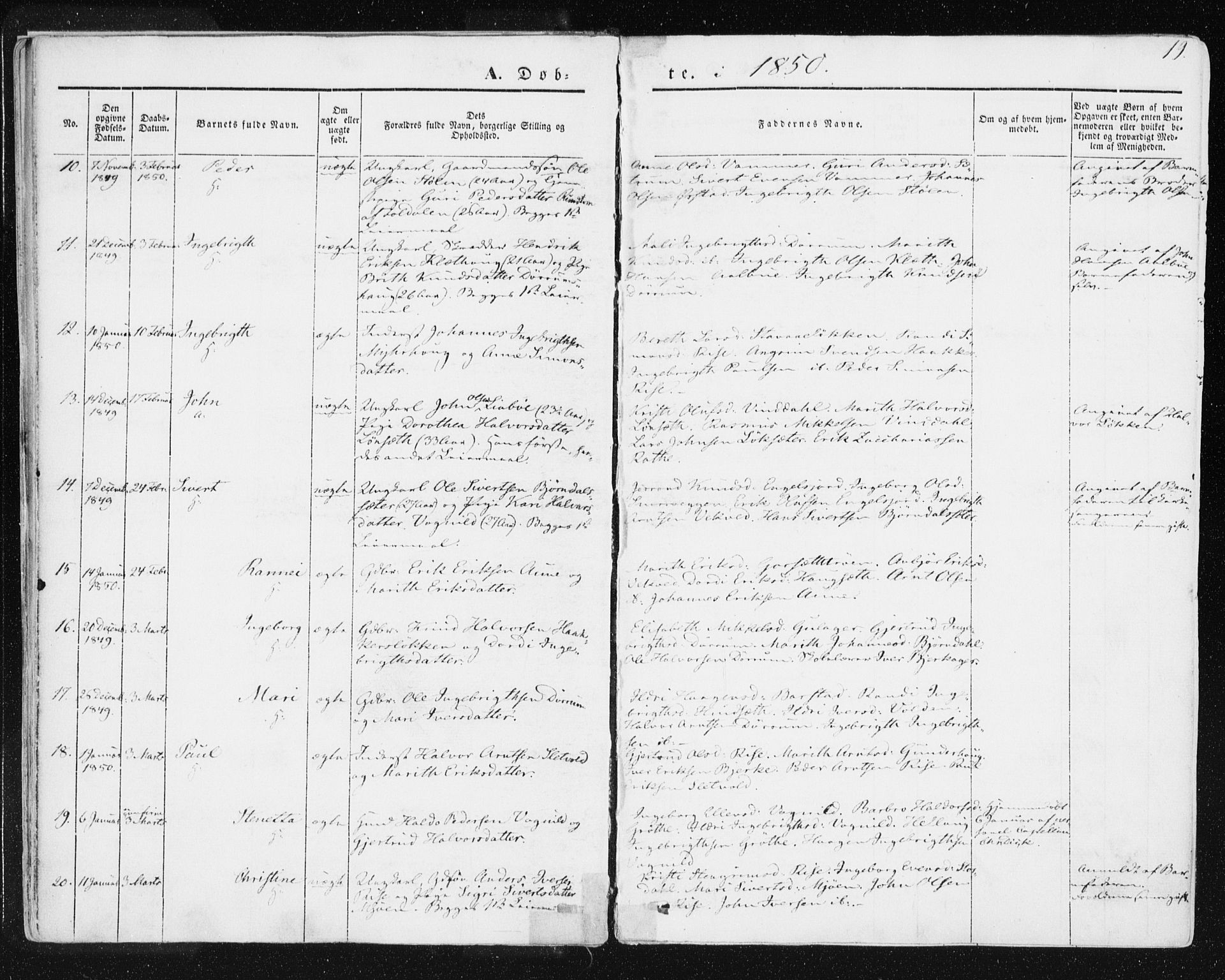 Ministerialprotokoller, klokkerbøker og fødselsregistre - Sør-Trøndelag, SAT/A-1456/678/L0899: Parish register (official) no. 678A08, 1848-1872, p. 19
