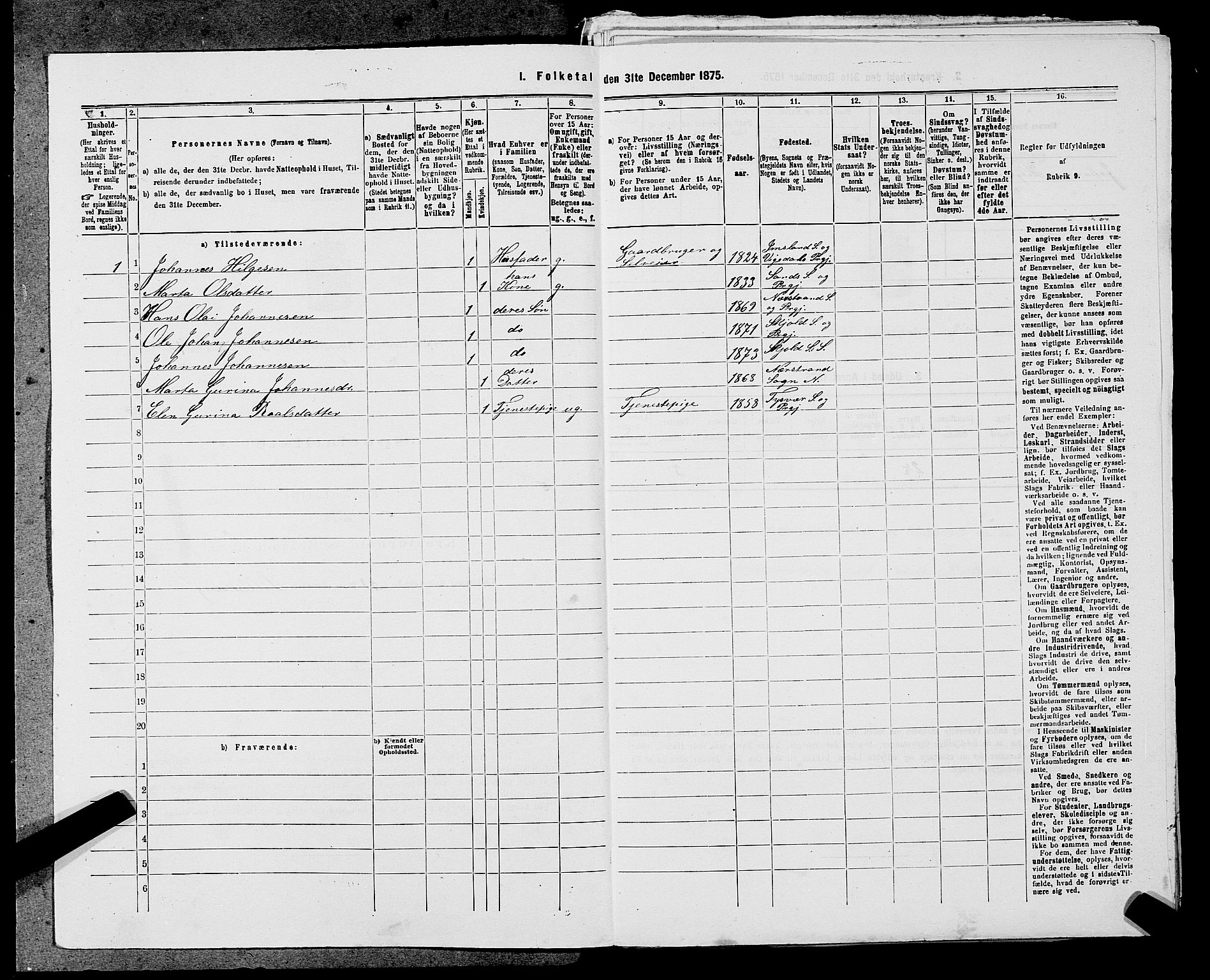 SAST, 1875 census for 1154P Skjold, 1875, p. 219