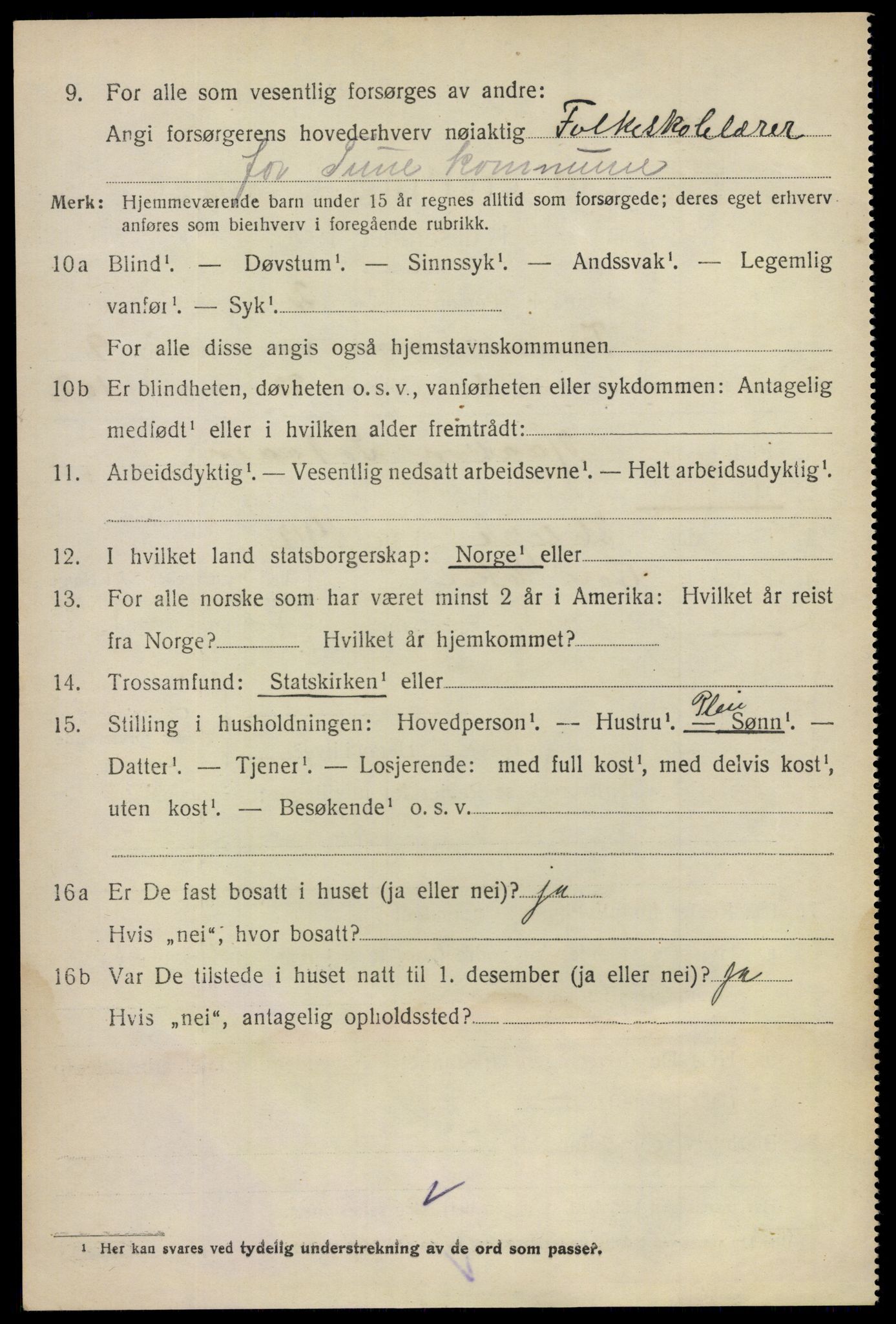 SAO, 1920 census for Tune, 1920, p. 9123