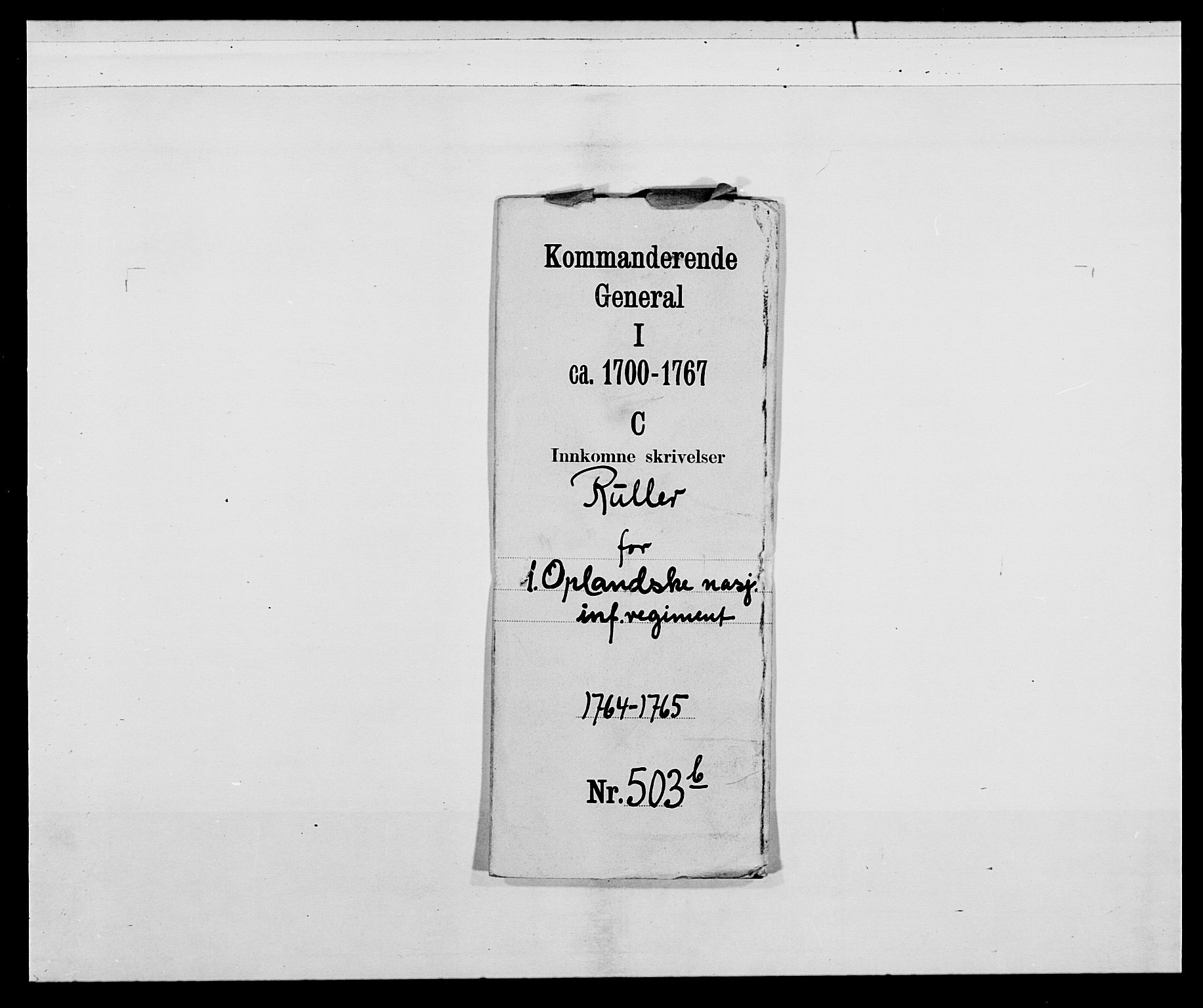 Kommanderende general (KG I) med Det norske krigsdirektorium, AV/RA-EA-5419/E/Ea/L0503b: 1. Opplandske regiment, 1764-1765, p. 6