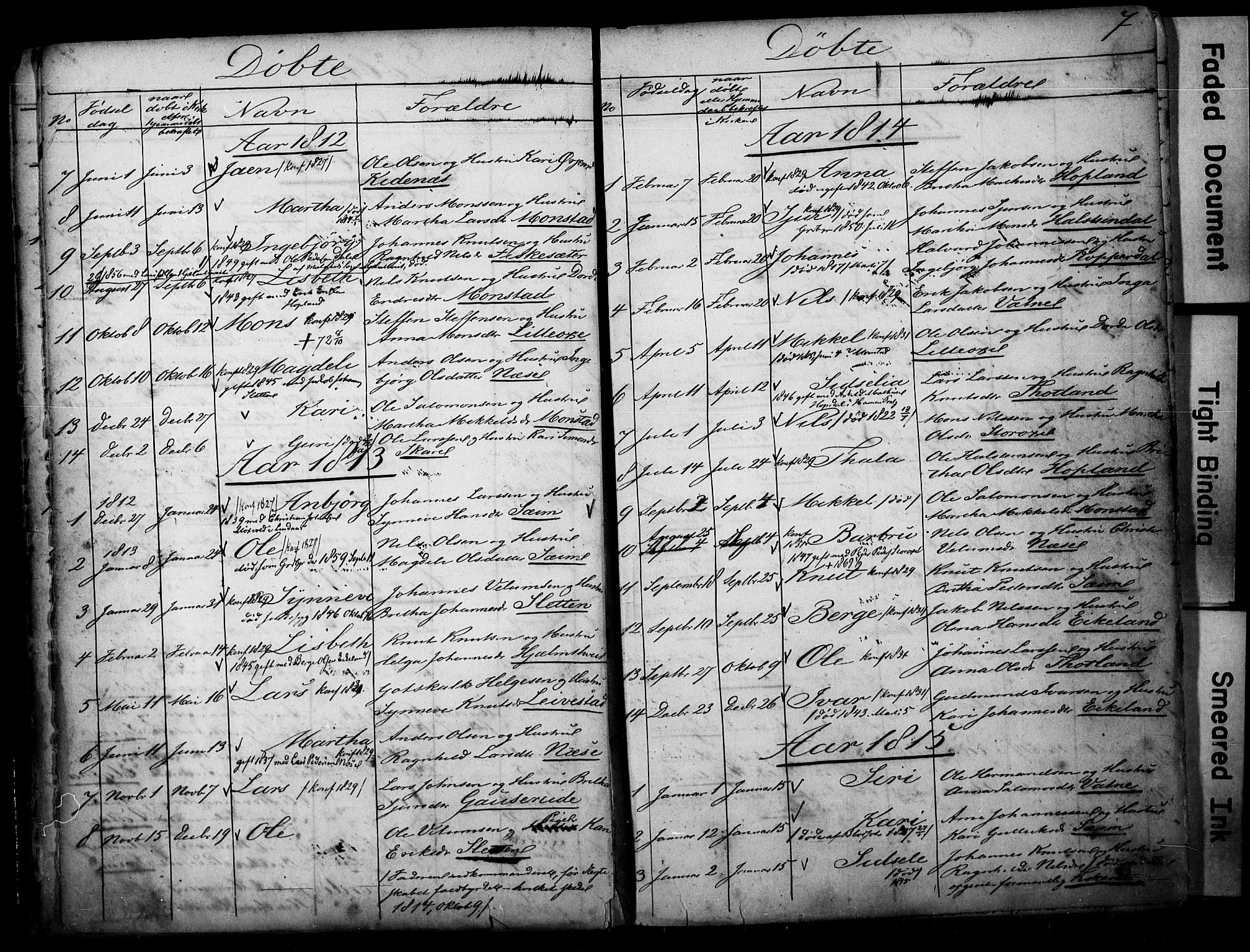 Alversund Sokneprestembete, SAB/A-73901/H/Ha/Hab: Parish register (copy) no. D 1, 1800-1870, p. 7